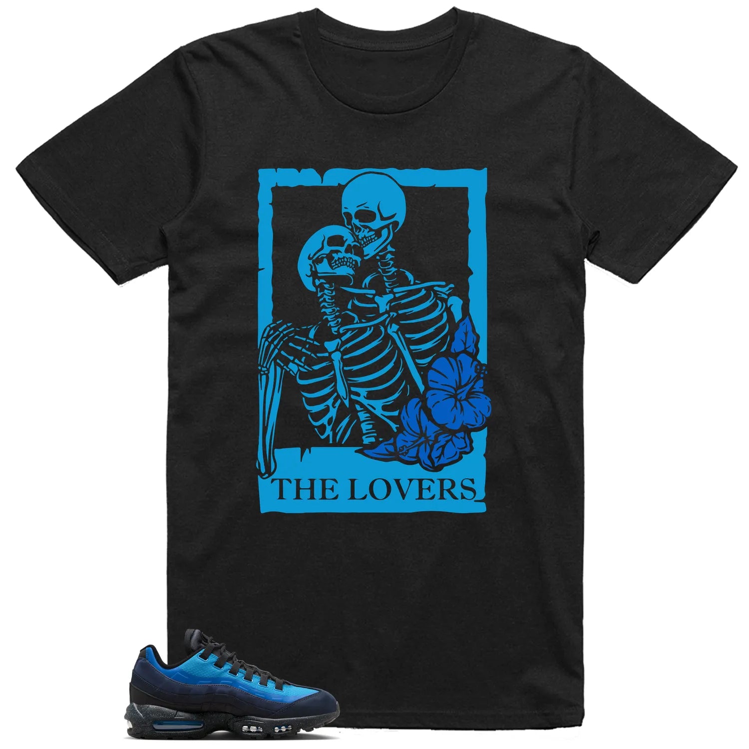 Lovers Tee for Air Max 95 x Stash Black and Harbor Blue Sneakers HF5515-400 T-Shirt, Sneaker Match Tee