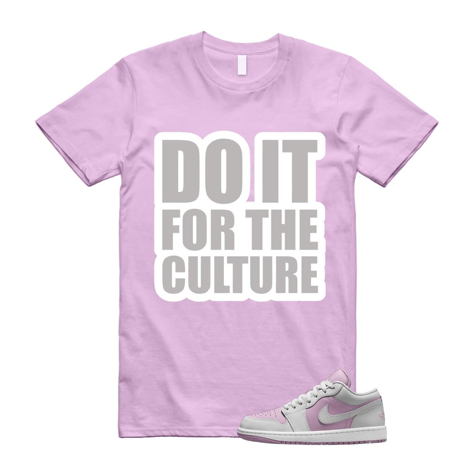 Jordan 1 Low Orchid Neutral Grey T Shirt Match CULTURE DC0774-510 T-Shirt, Sneaker Match Tee