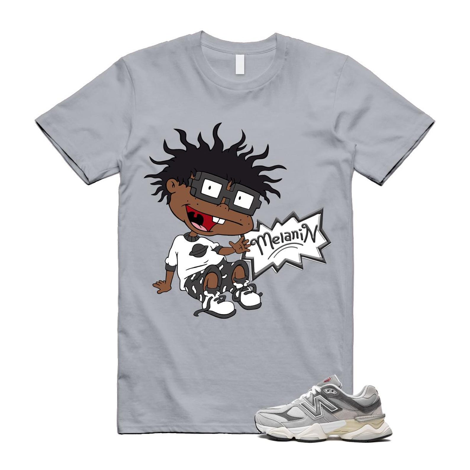 9060 Rain Cloud Grey Castlerock T Shirt Match MELANIN U9060GRY T-Shirt, Sneaker Match Tee