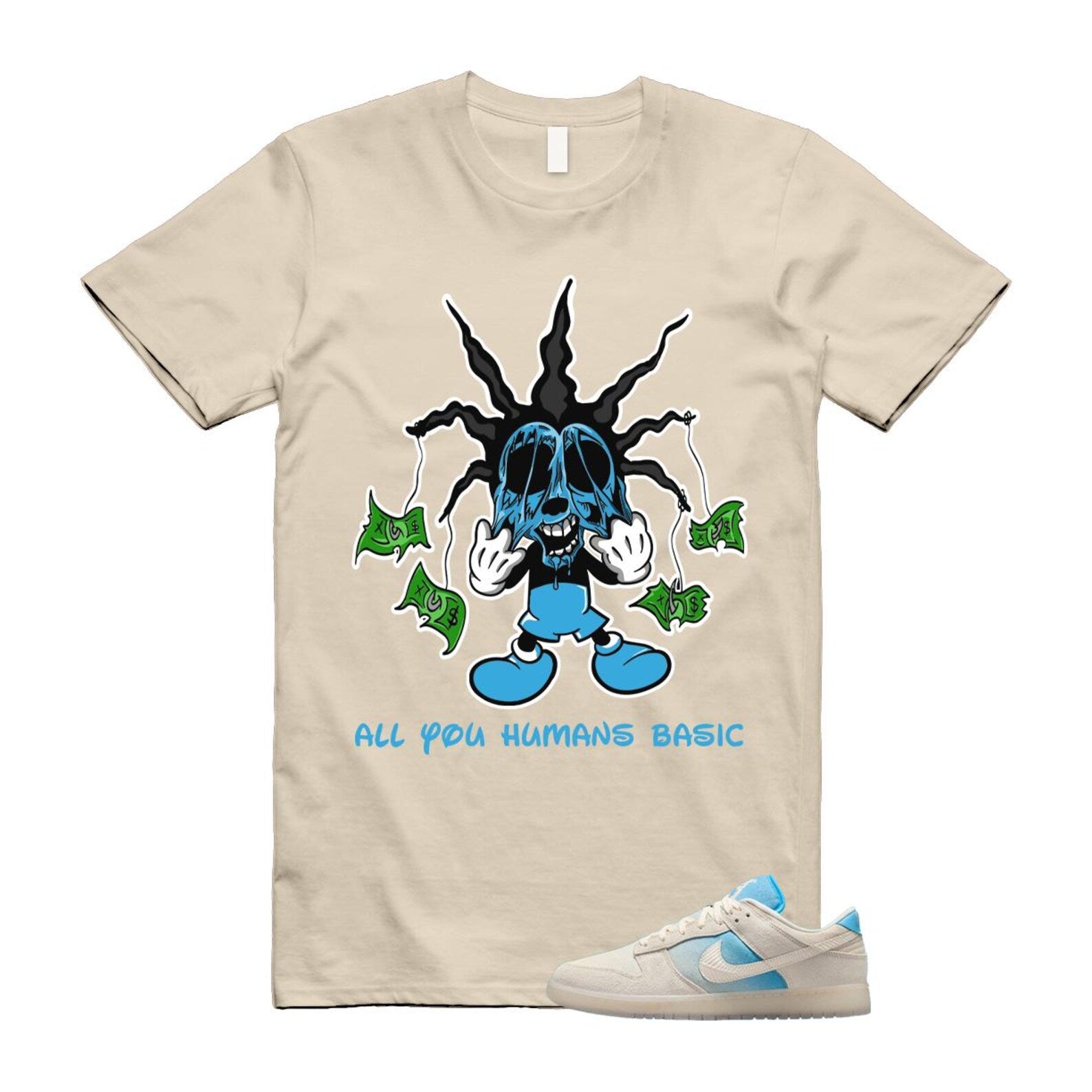 Dunk LA Sail Pale Ivory Baltic Blue SE T Shirt Match HOOK HQ3621-133 T-Shirt, Sneaker Match Tee
