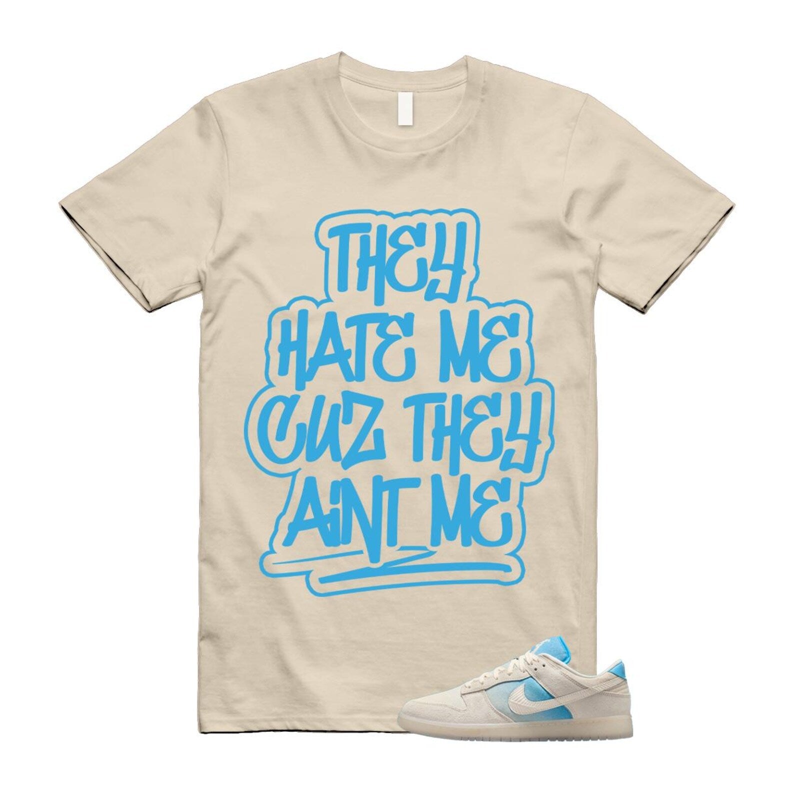 Dunk LA Sail Pale Ivory Baltic Blue SE T Shirt Match AINTME HQ3621-133 T-Shirt, Sneaker Match Tee