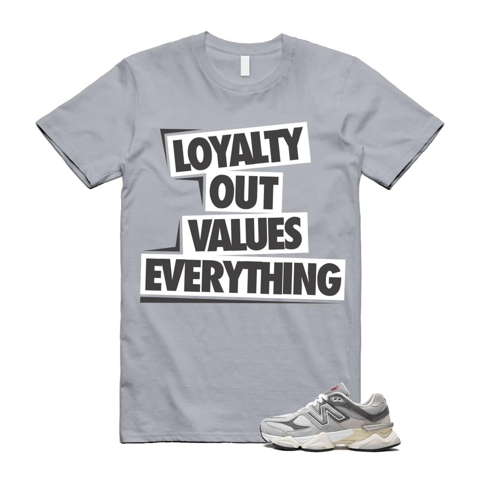9060 Rain Cloud Grey Castlerock T Shirt Match LOVE U9060GRY T-Shirt, Sneaker Match Tee