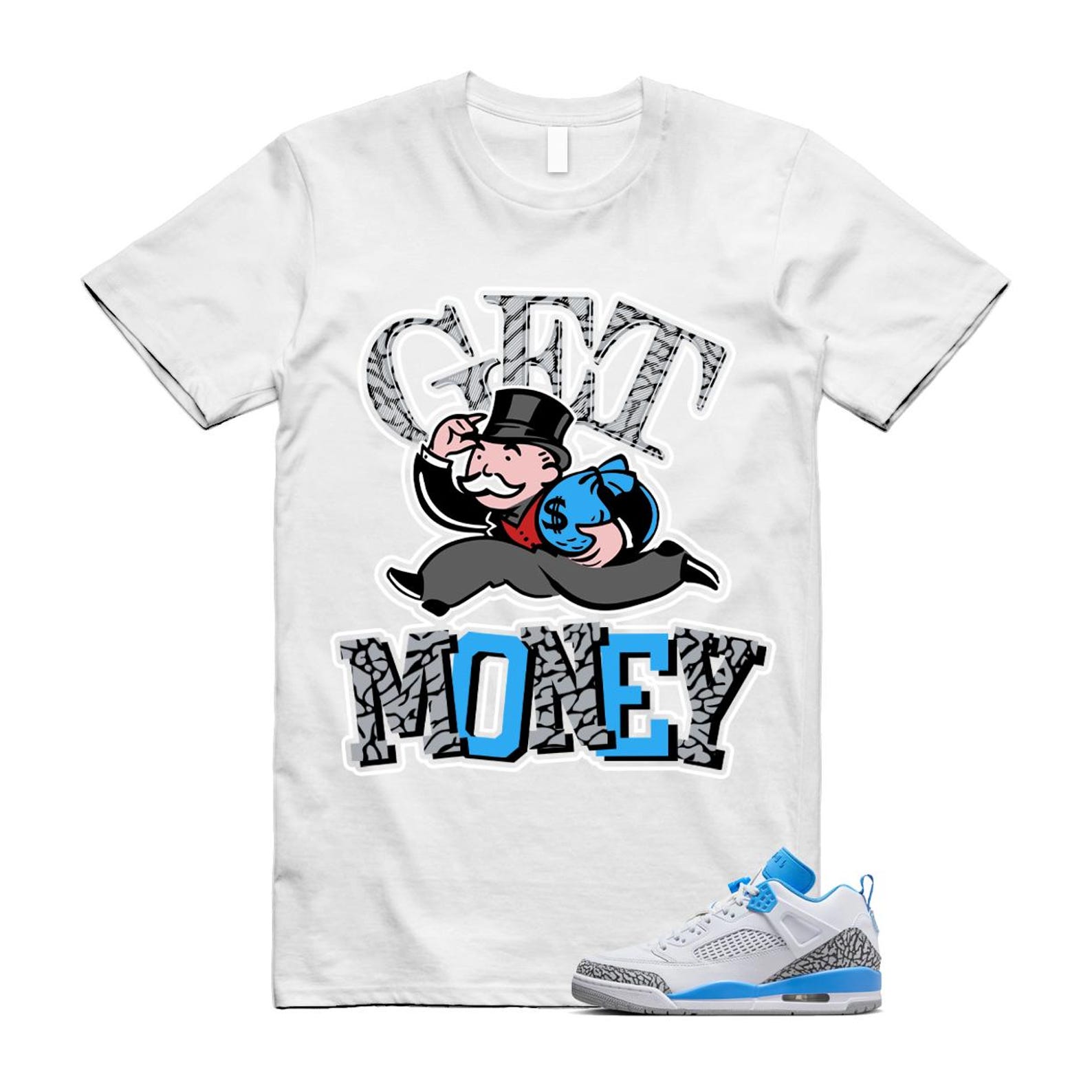 Spizike UNC University Blue White Wolf Grey Anthracite Low T Shirt Match GM FQ1759-141 T-Shirt, Sneaker Match Tee