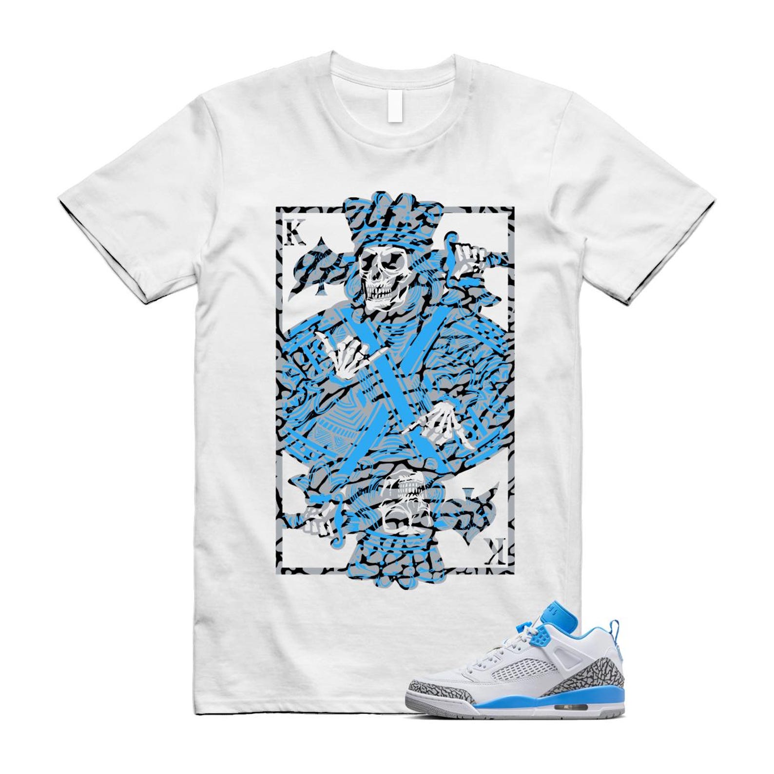 Spizike UNC University Blue White Wolf Grey Anthracite Low T Shirt Match KC FQ1759-141 T-Shirt, Sneaker Match Tee