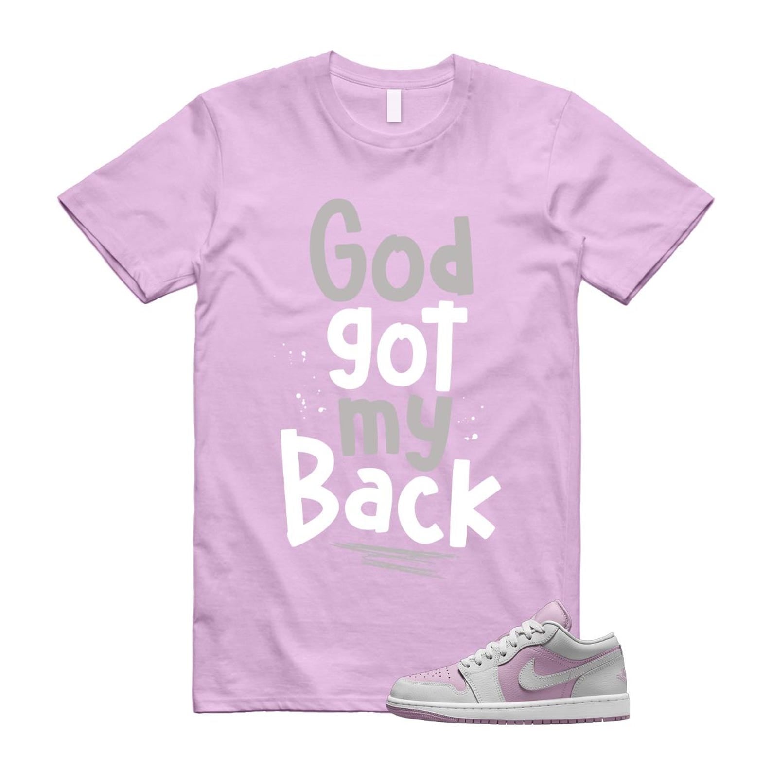 Jordan 1 Low Orchid Neutral Grey T Shirt Match GOD DC0774-510 T-Shirt, Sneaker Match Tee