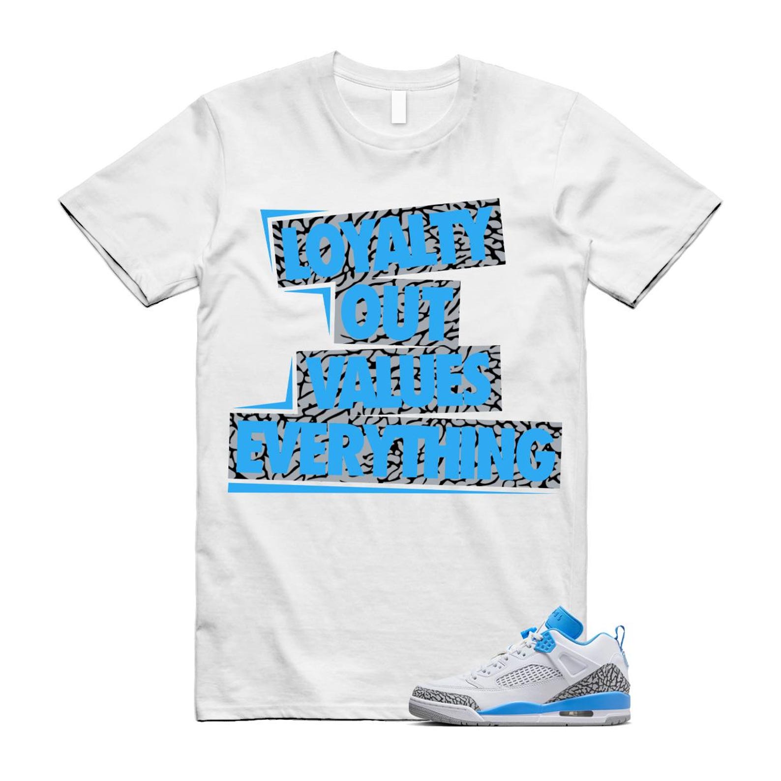 Spizike UNC University Blue White Wolf Grey Anthracite Low T Shirt Match LOVE FQ1759-141 T-Shirt, Sneaker Match Tee