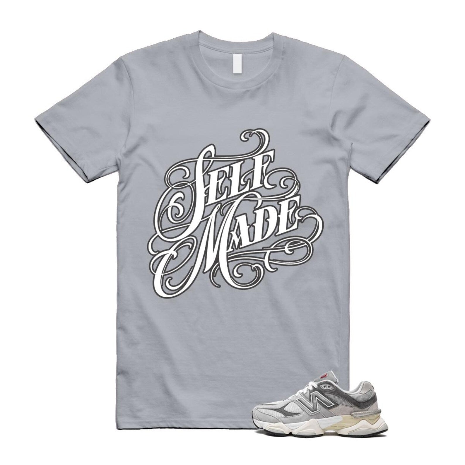 9060 Rain Cloud Grey Castlerock T Shirt Match SELF U9060GRY T-Shirt, Sneaker Match Tee