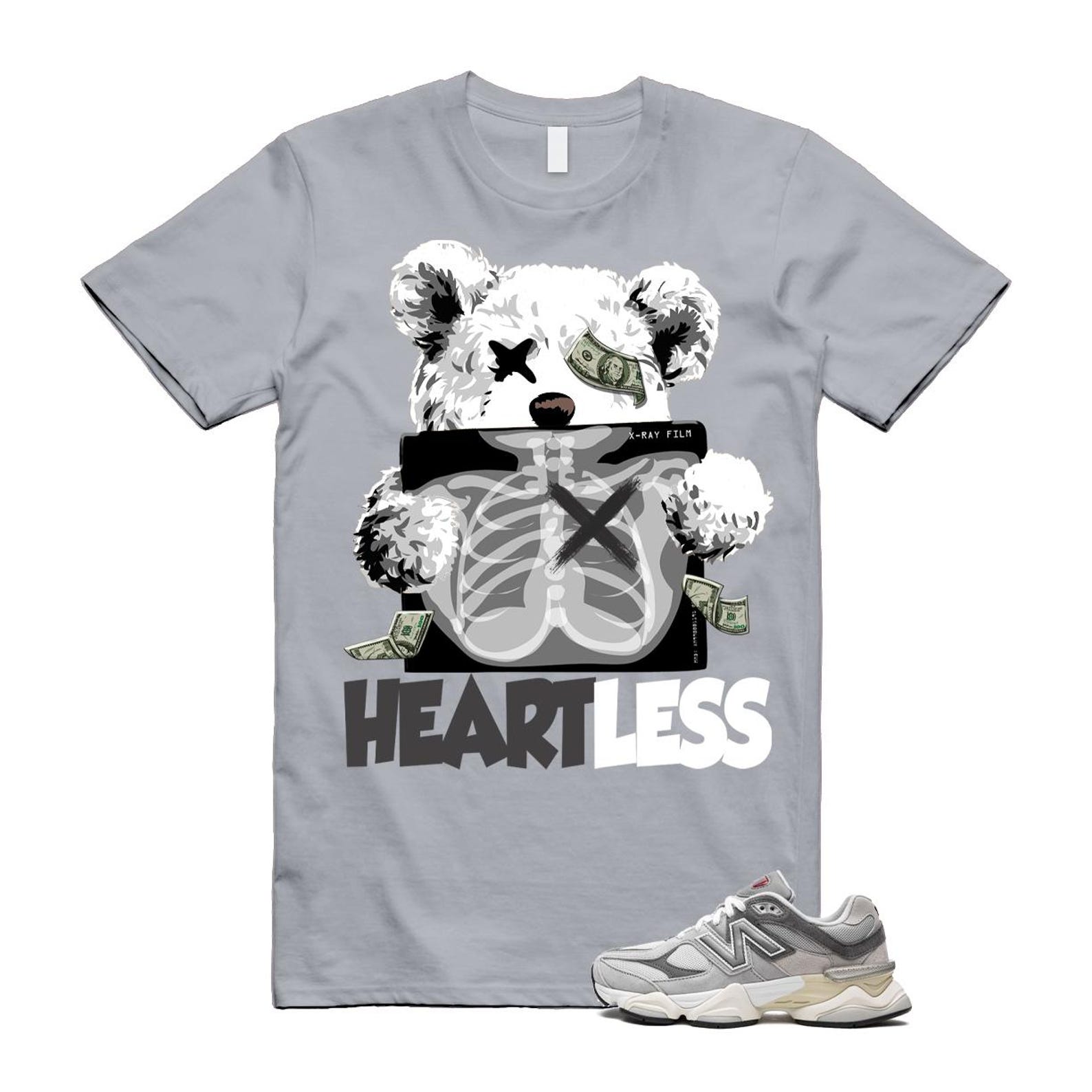 9060 Rain Cloud Grey Castlerock T Shirt Match HEART U9060GRY T-Shirt, Sneaker Match Tee