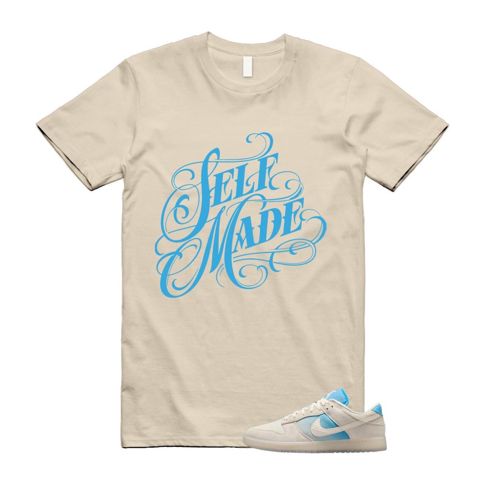 Dunk LA Sail Pale Ivory Baltic Blue SE T Shirt Match SELF HQ3621-133 T-Shirt, Sneaker Match Tee