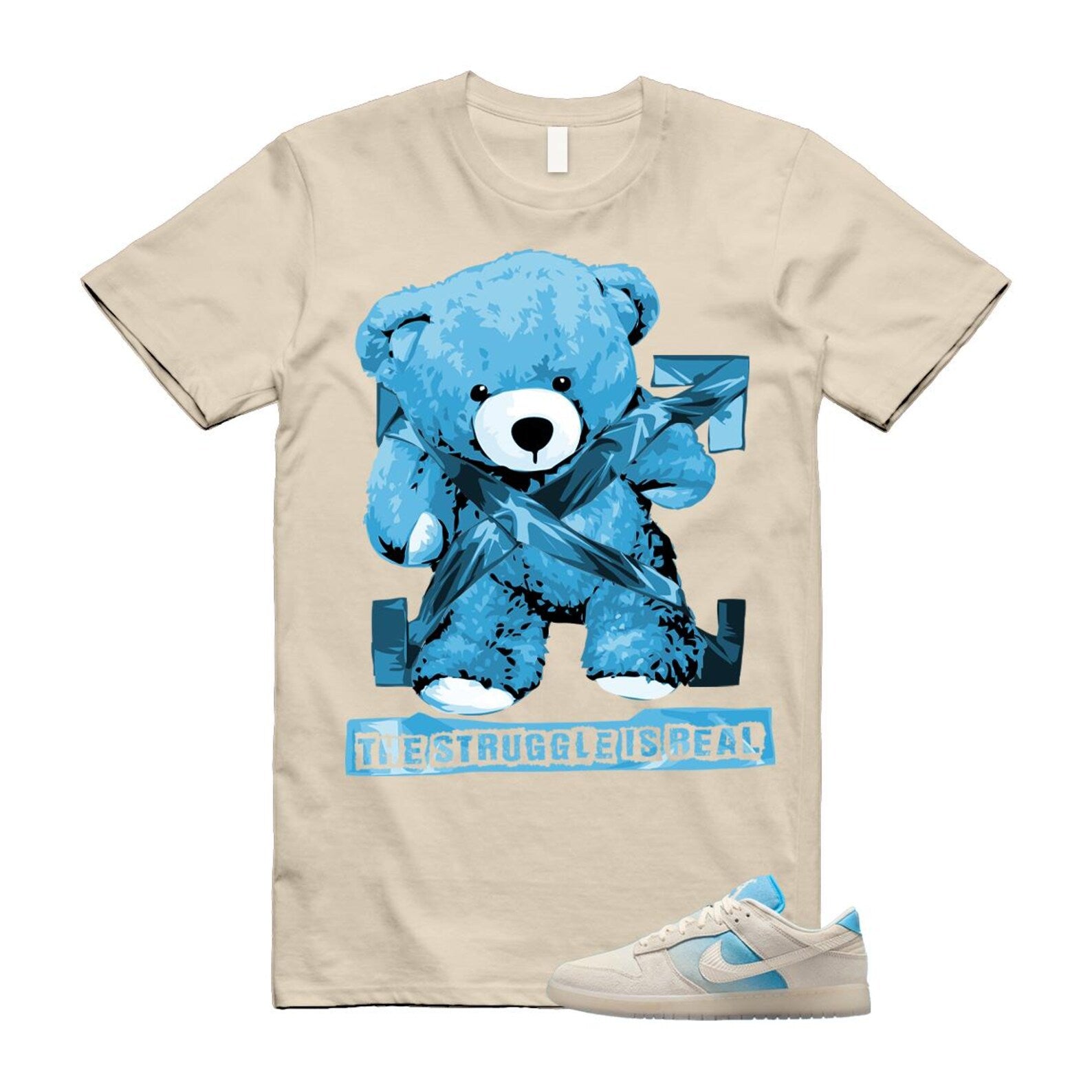 Dunk LA Sail Pale Ivory Baltic Blue SE T Shirt Match STRUG HQ3621-133 T-Shirt, Sneaker Match Tee