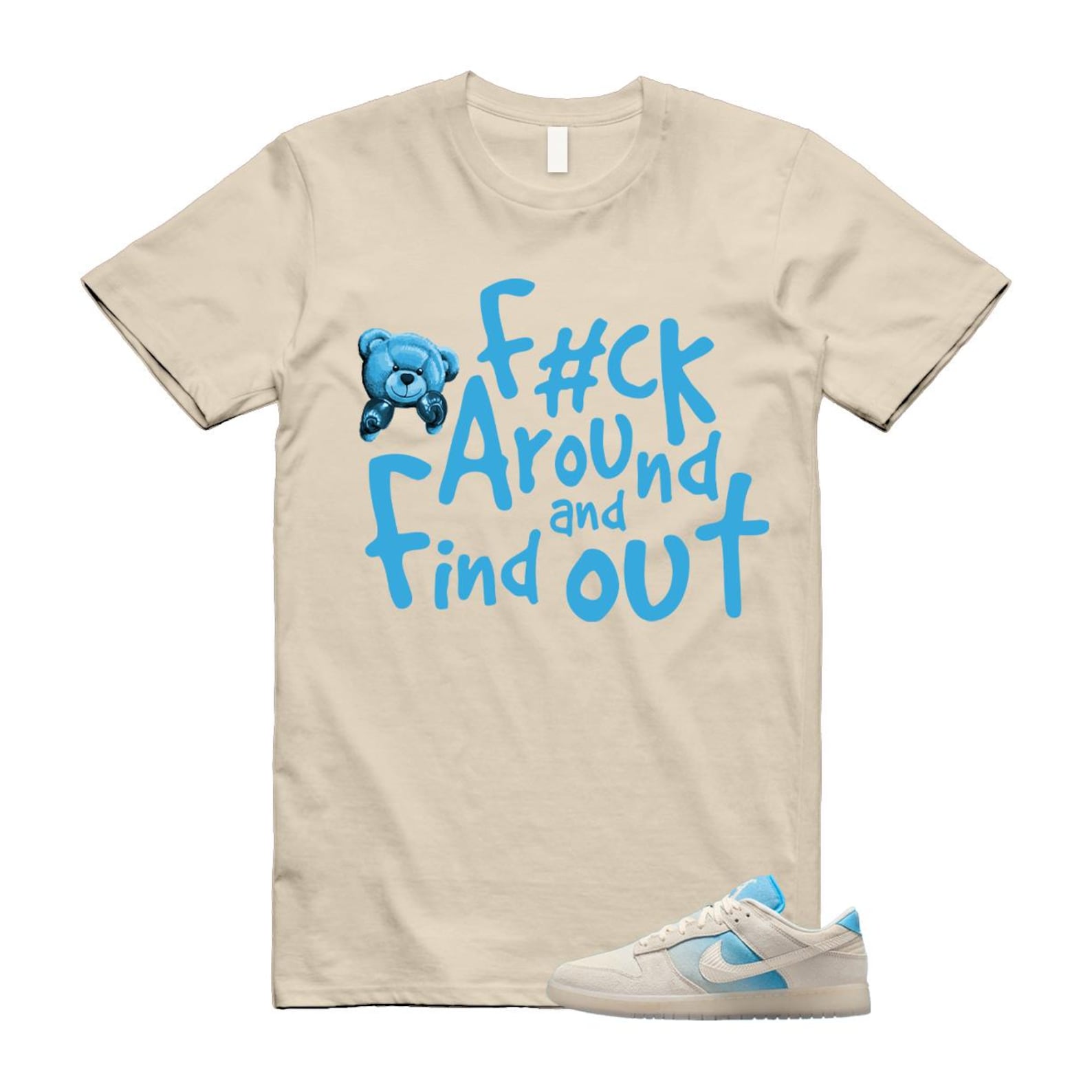 Dunk LA Sail Pale Ivory Baltic Blue SE T Shirt Match FCK HQ3621-133 T-Shirt, Sneaker Match Tee