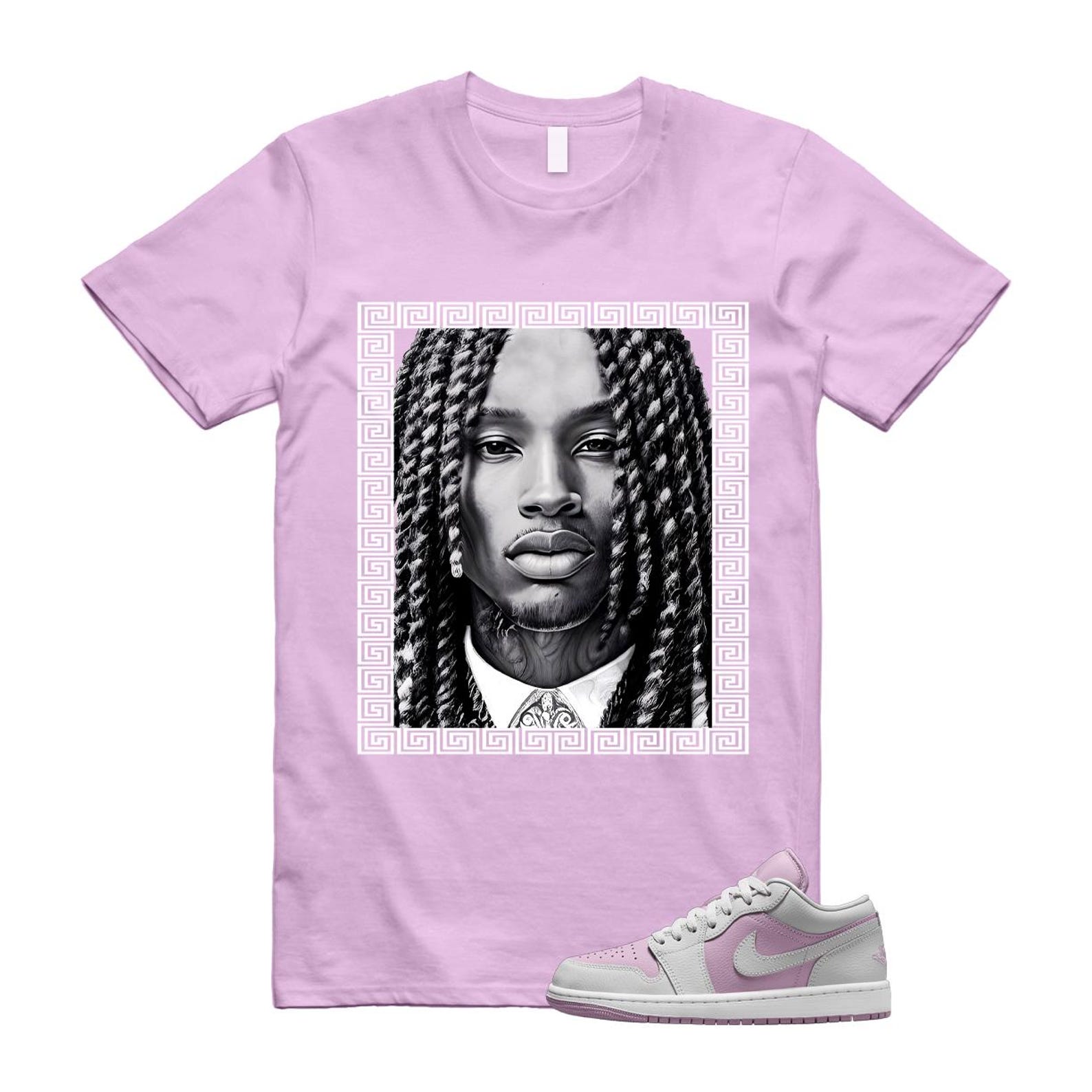Jordan 1 Low Orchid Neutral Grey T Shirt Match VON DC0774-510 T-Shirt, Sneaker Match Tee