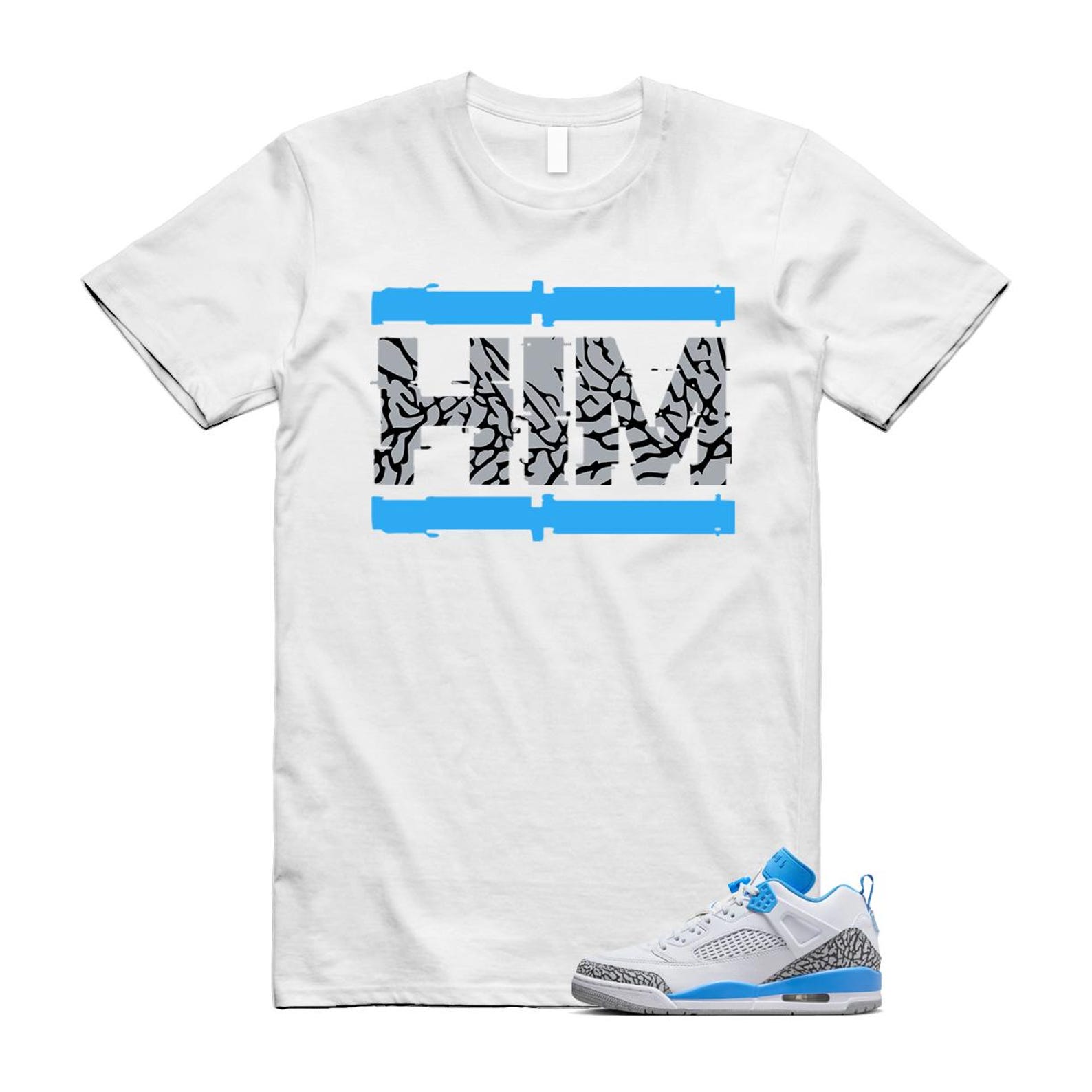 Spizike UNC University Blue White Wolf Grey Anthracite Low T Shirt Match HIM FQ1759-141 T-Shirt, Sneaker Match Tee