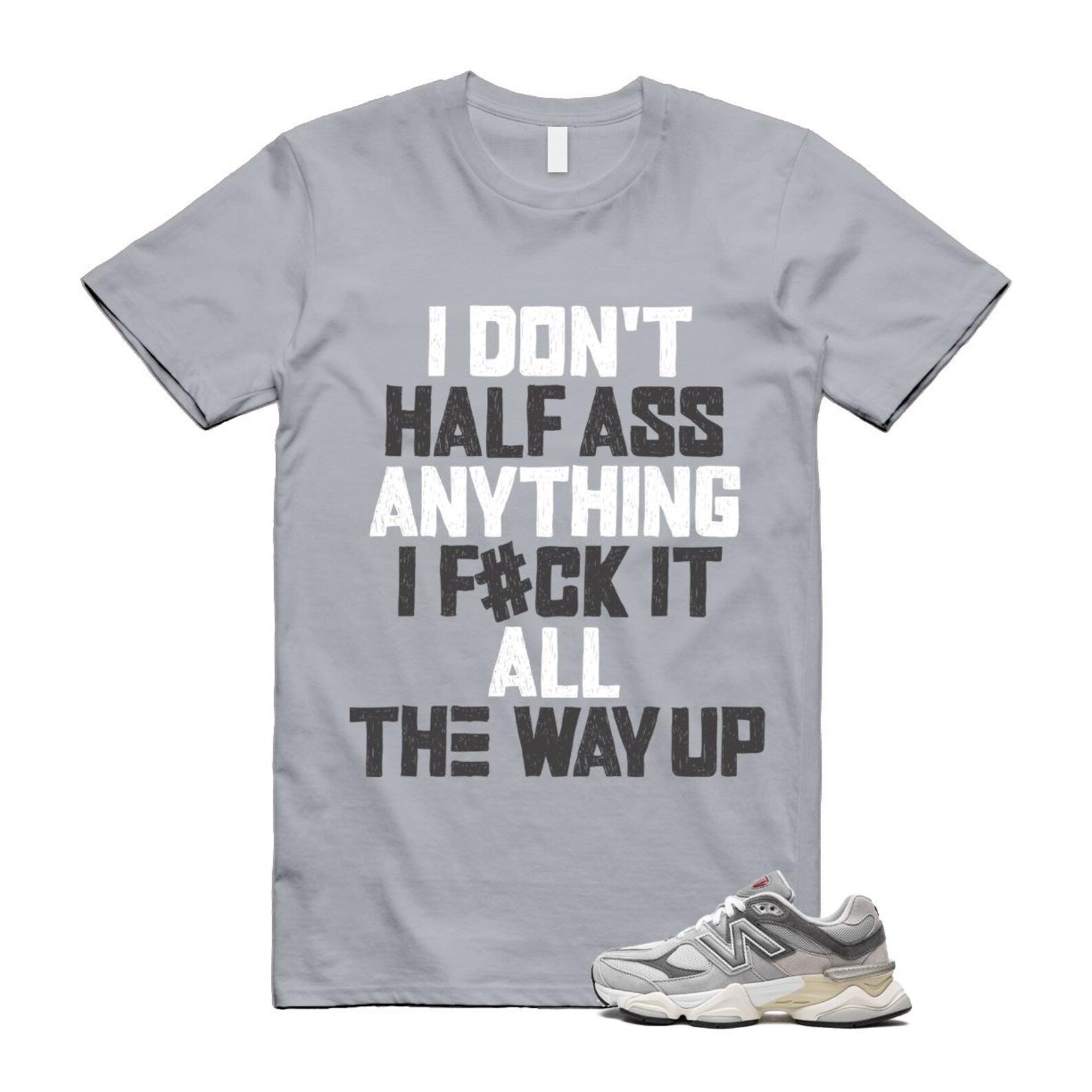 9060 Rain Cloud Grey Castlerock T Shirt Match HALF U9060GRY T-Shirt, Sneaker Match Tee