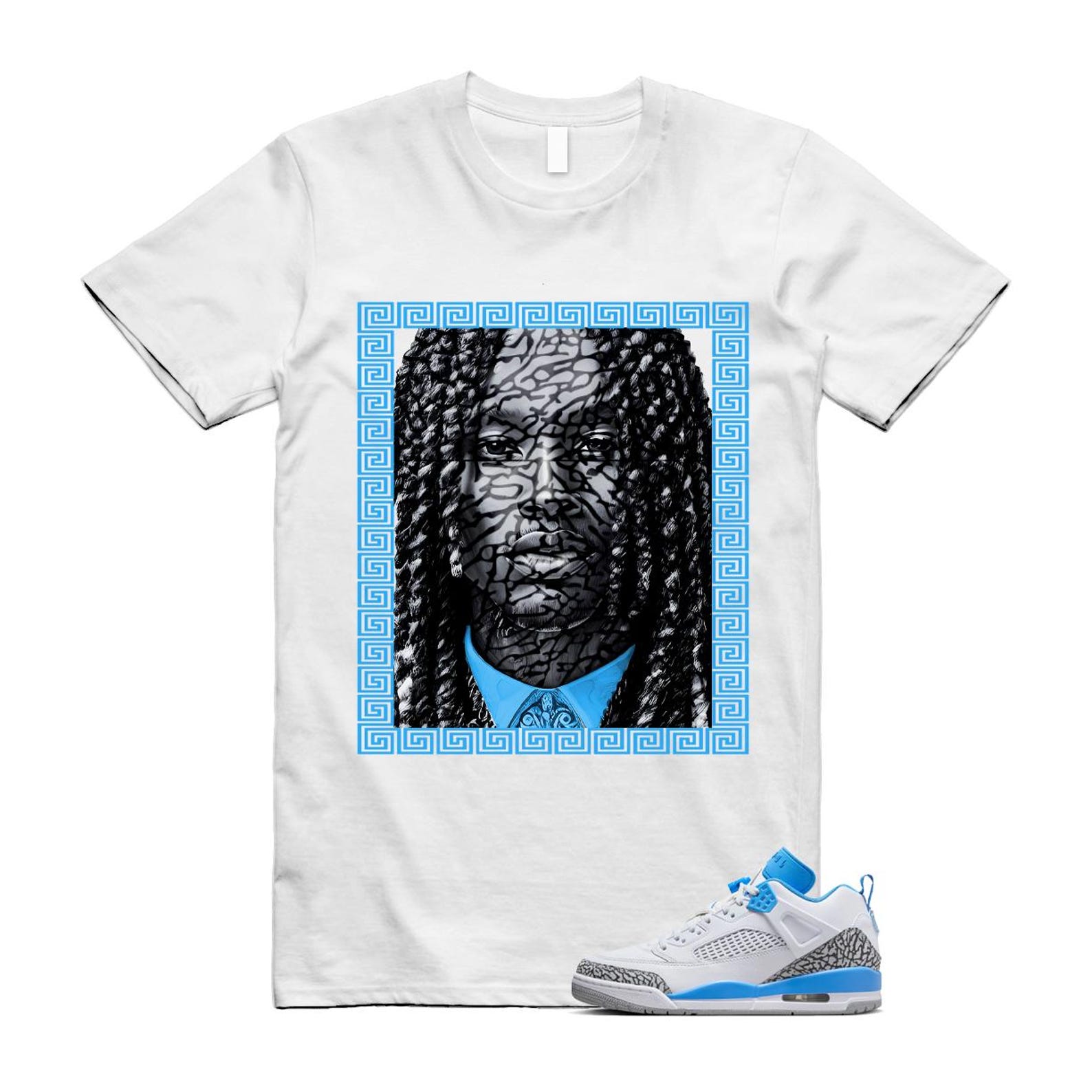 Spizike UNC University Blue White Wolf Grey Anthracite Low T Shirt Match VON FQ1759-141 T-Shirt, Sneaker Match Tee
