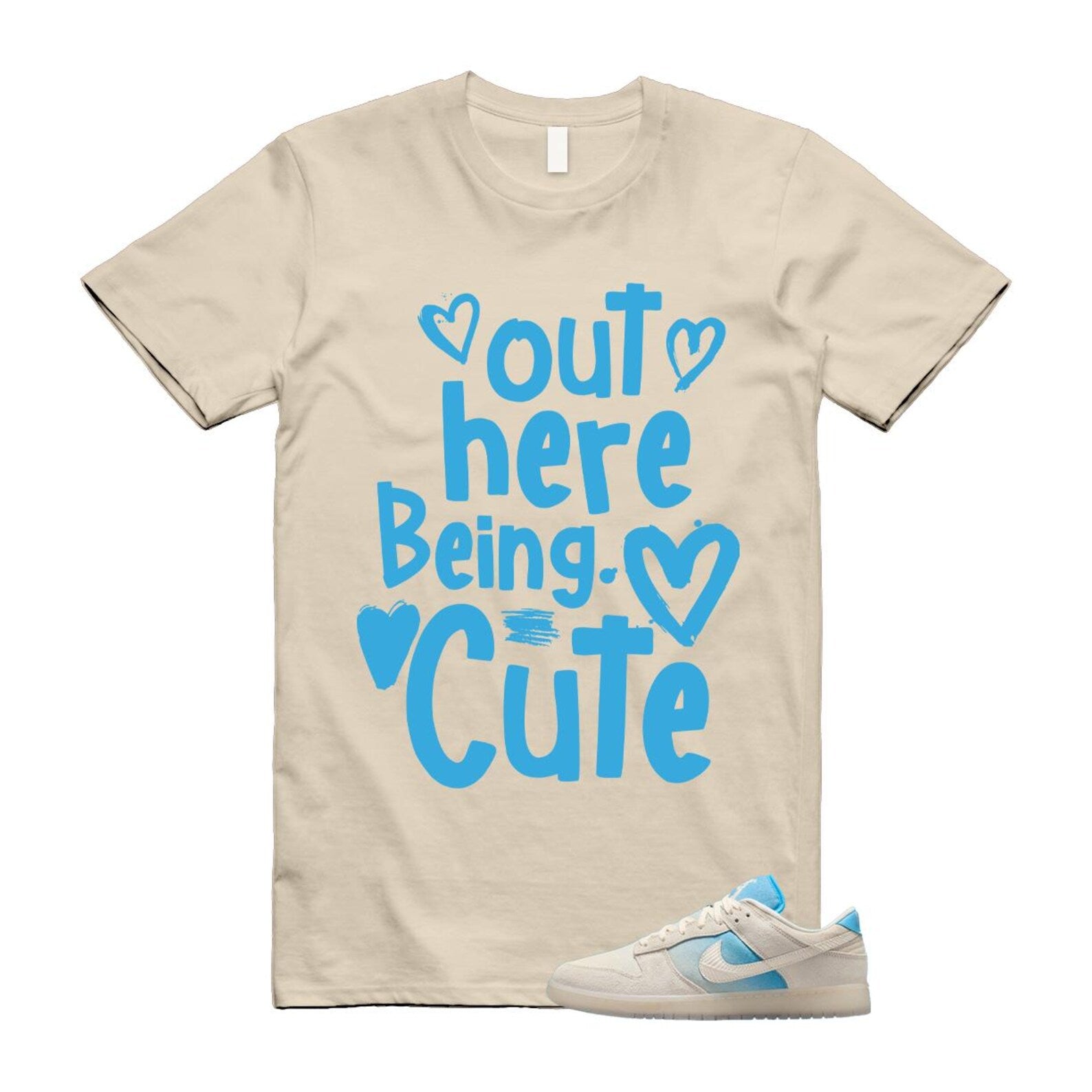 Dunk LA Sail Pale Ivory Baltic Blue SE T Shirt Match Out Here Being Cute HQ3621-133 T-Shirt, Sneaker Match Tee
