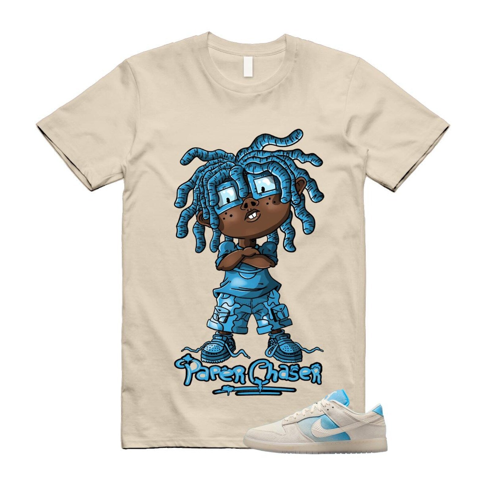 Dunk LA Sail Pale Ivory Baltic Blue SE T Shirt Match CHUCKY HQ3621-133 T-Shirt, Sneaker Match Tee