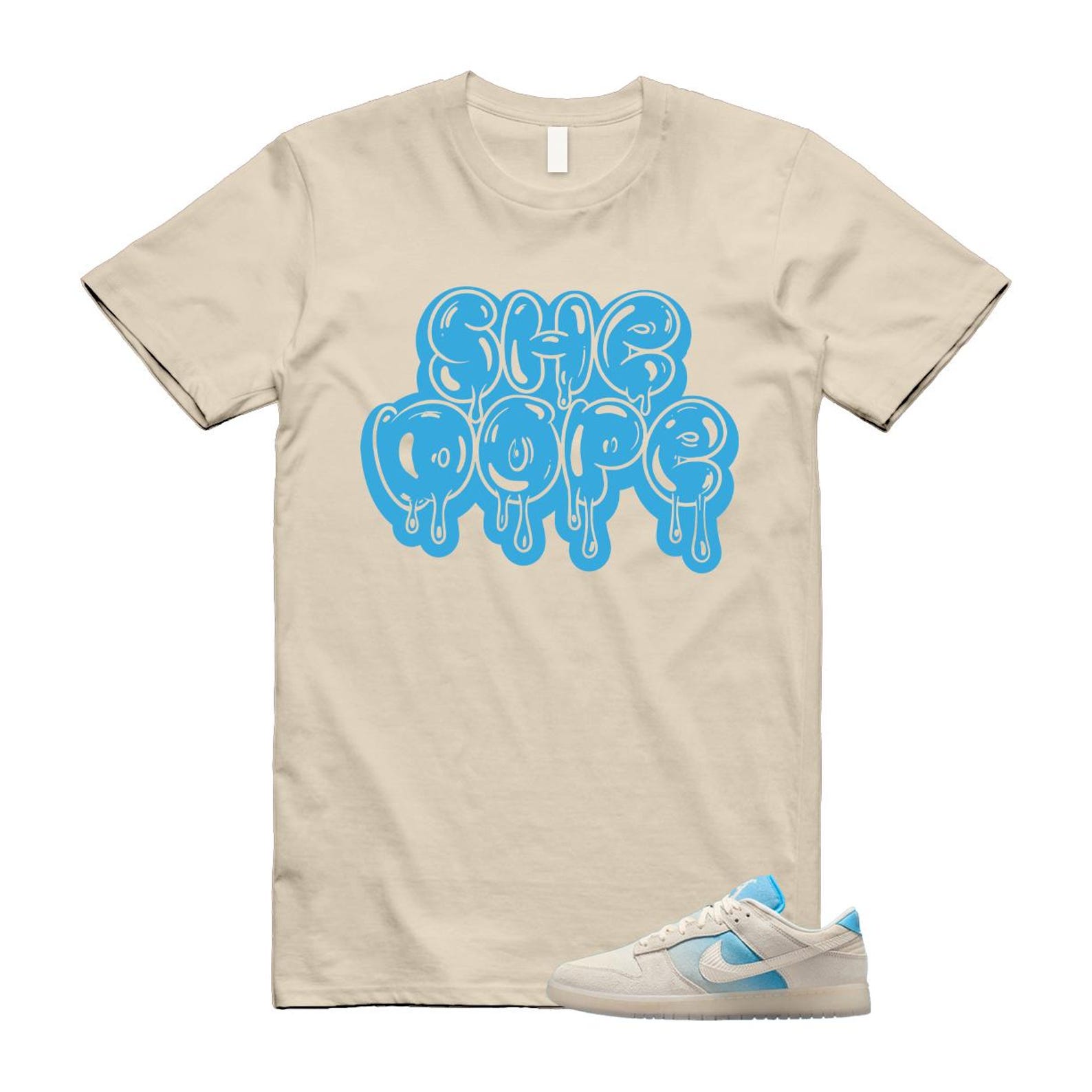 Dunk LA Sail Pale Ivory Baltic Blue SE T Shirt Match SHEDOPE HQ3621-133 T-Shirt, Sneaker Match Tee
