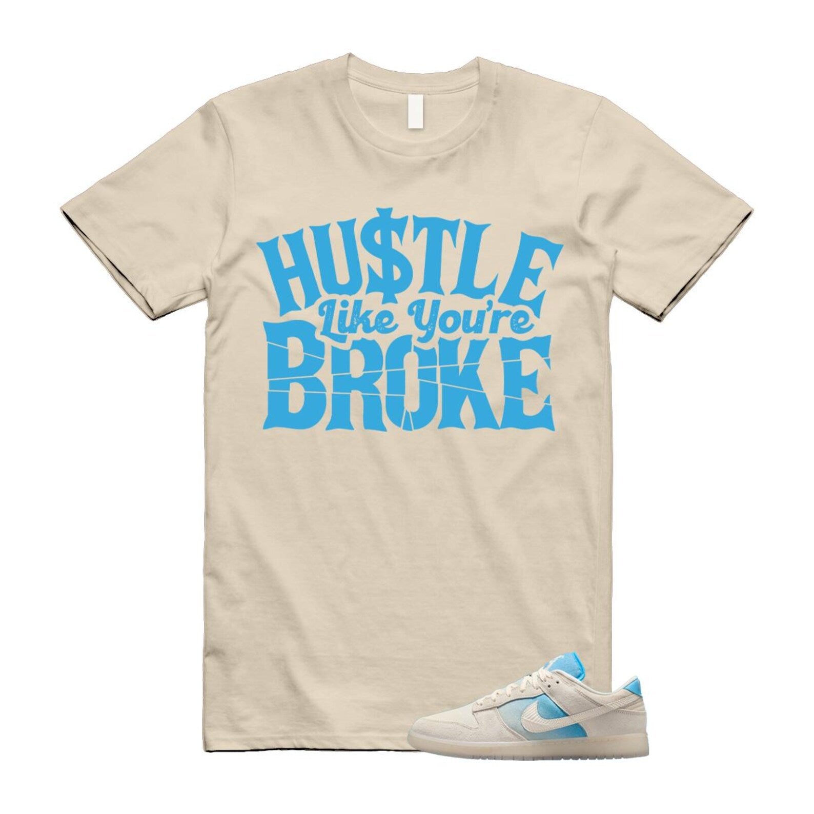 Dunk LA Sail Pale Ivory Baltic Blue SE T Shirt Match BROKE HQ3621-133 T-Shirt, Sneaker Match Tee