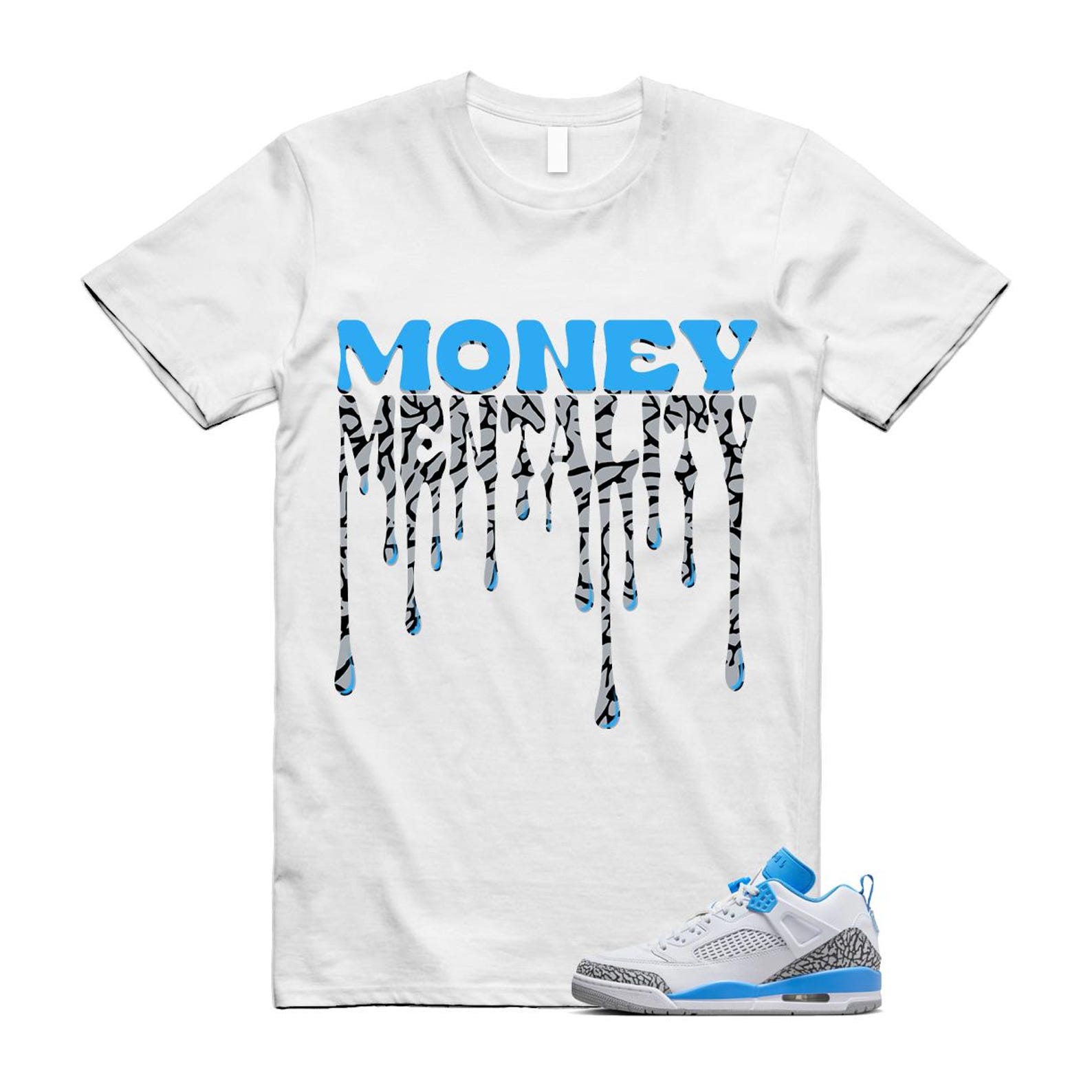 Spizike UNC University Blue White Wolf Grey Anthracite Low T Shirt Match MENTALITY FQ1759-141 T-Shirt, Sneaker Match Tee