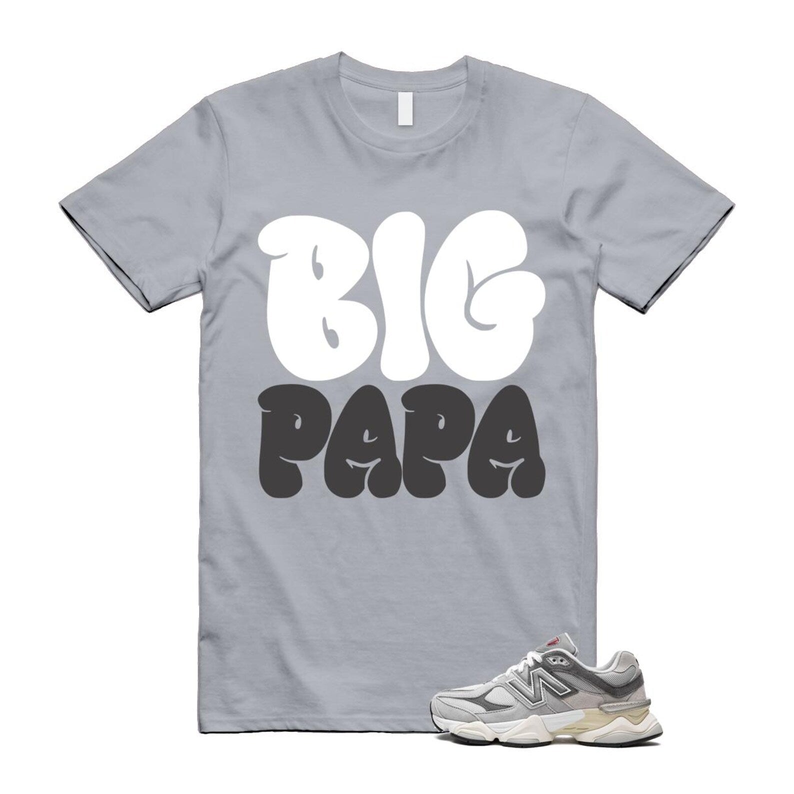 9060 Rain Cloud Grey Castlerock T Shirt Match PAPA U9060GRY T-Shirt, Sneaker Match Tee