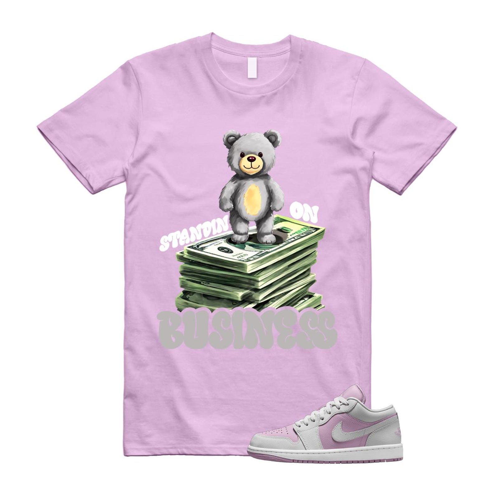 Jordan 1 Low Orchid Neutral Grey T Shirt Match SB2 DC0774-510 T-Shirt, Sneaker Match Tee