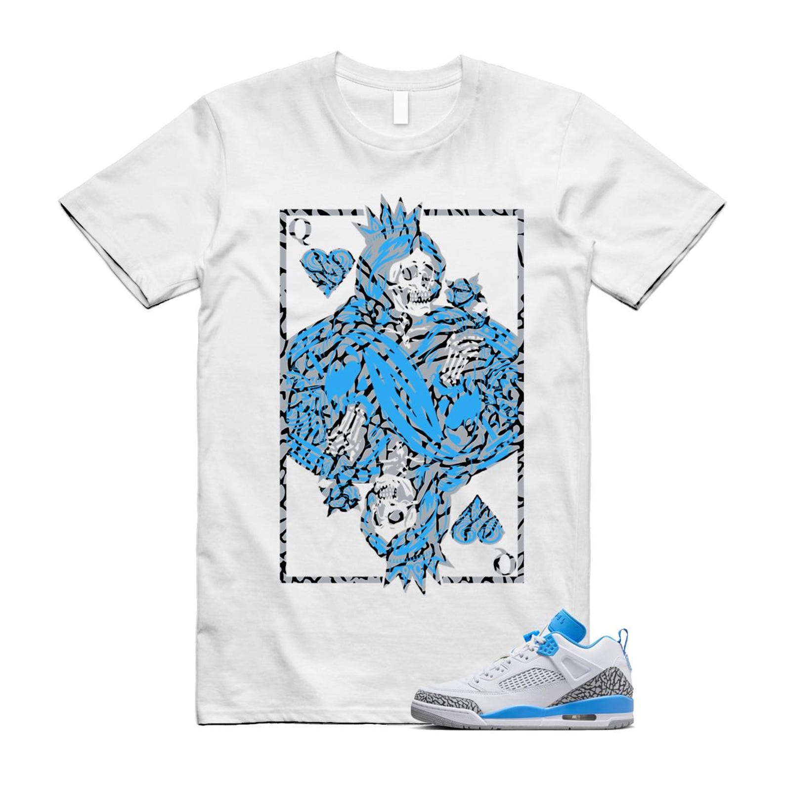 Spizike UNC University Blue White Wolf Grey Anthracite Low T Shirt Match QC FQ1759-141 T-Shirt, Sneaker Match Tee