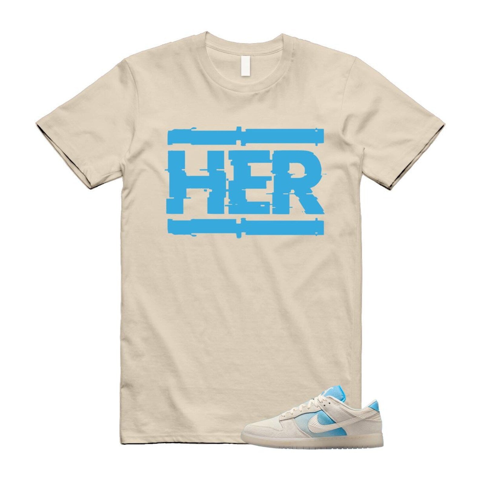 Dunk LA Sail Pale Ivory Baltic Blue SE T Shirt Match HER HQ3621-133 T-Shirt, Sneaker Match Tee