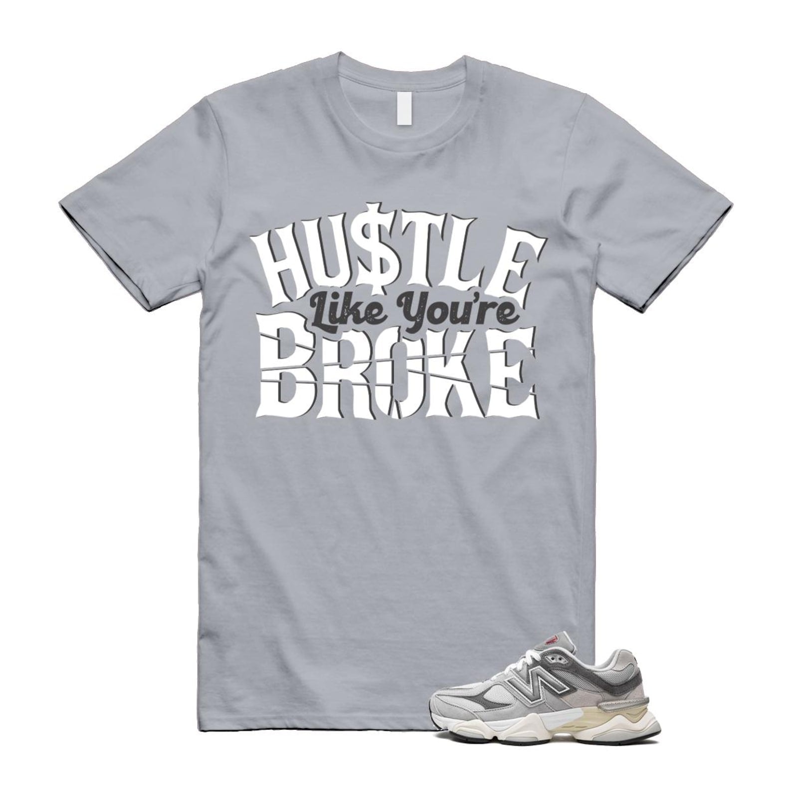 9060 Rain Cloud Grey Castlerock T Shirt Match BROKE U9060GRY T-Shirt, Sneaker Match Tee