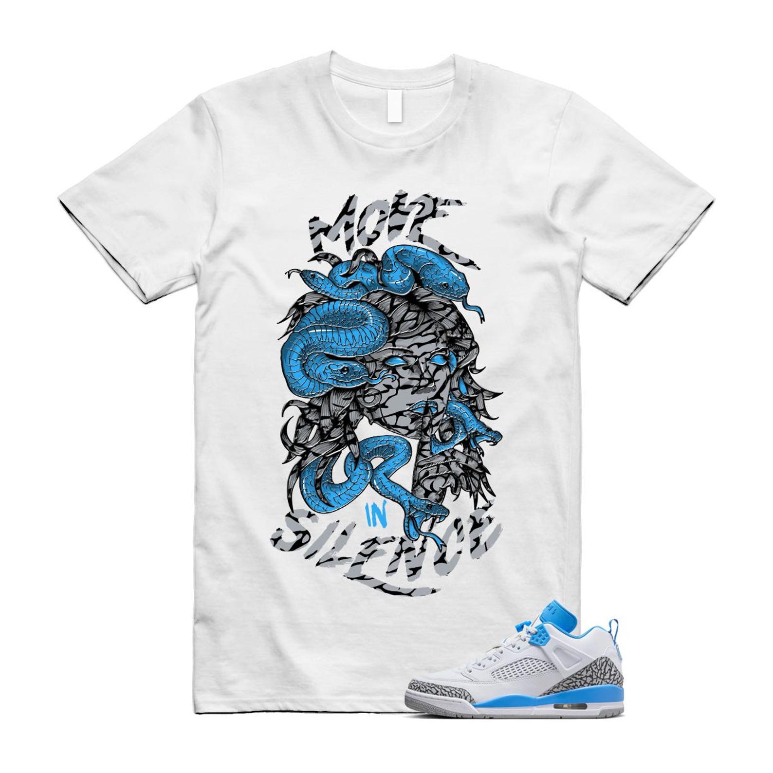 Spizike UNC University Blue White Wolf Grey Anthracite Low T Shirt Match MIS FQ1759-141 T-Shirt, Sneaker Match Tee