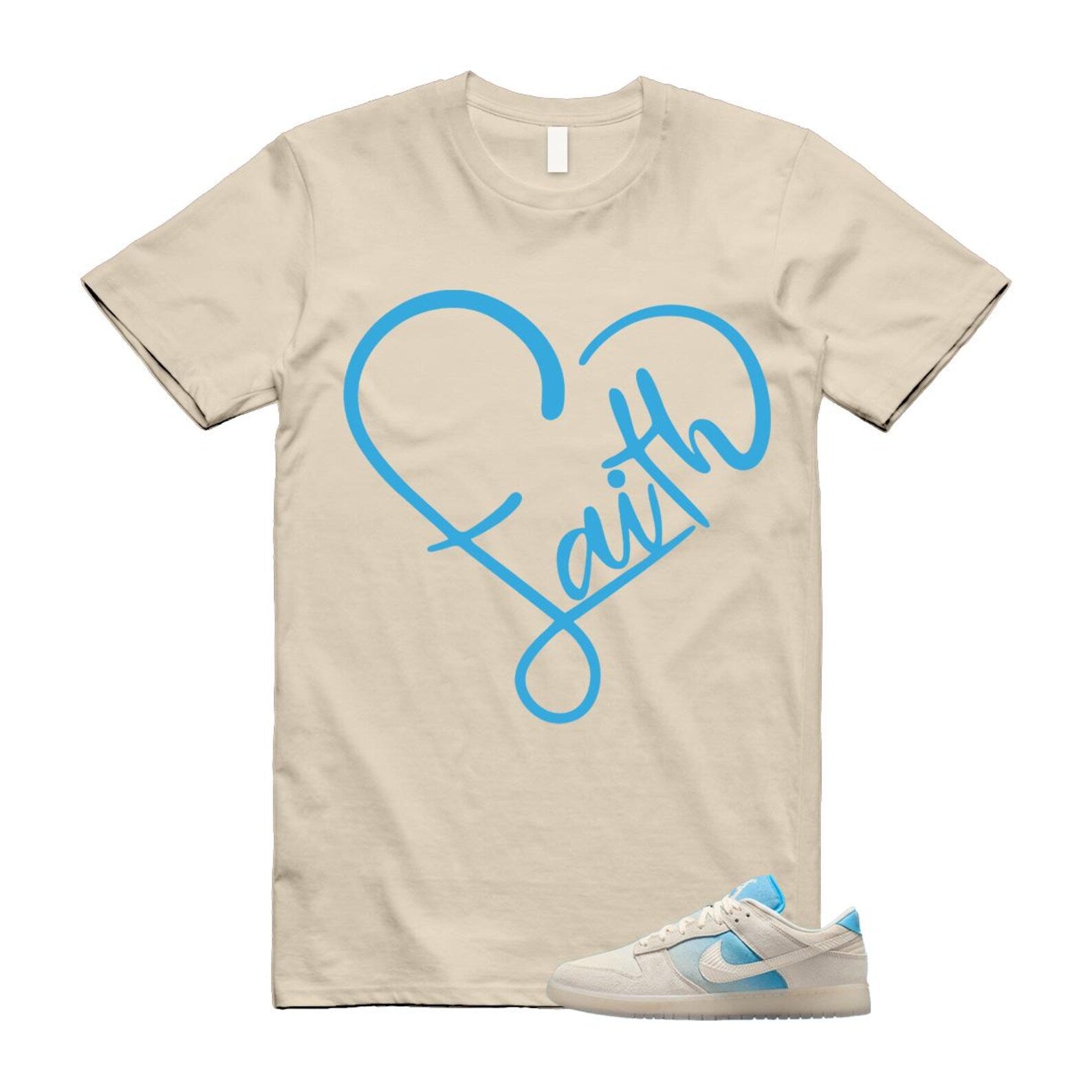 Dunk LA Sail Pale Ivory Baltic Blue SE T Shirt Match FAITH HQ3621-133 T-Shirt, Sneaker Match Tee