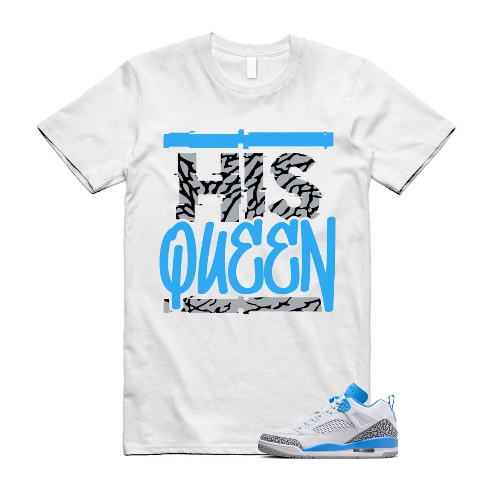 Spizike UNC University Blue White Wolf Grey Anthracite Low T Shirt Match HQ FQ1759-141 T-Shirt, Sneaker Match Tee