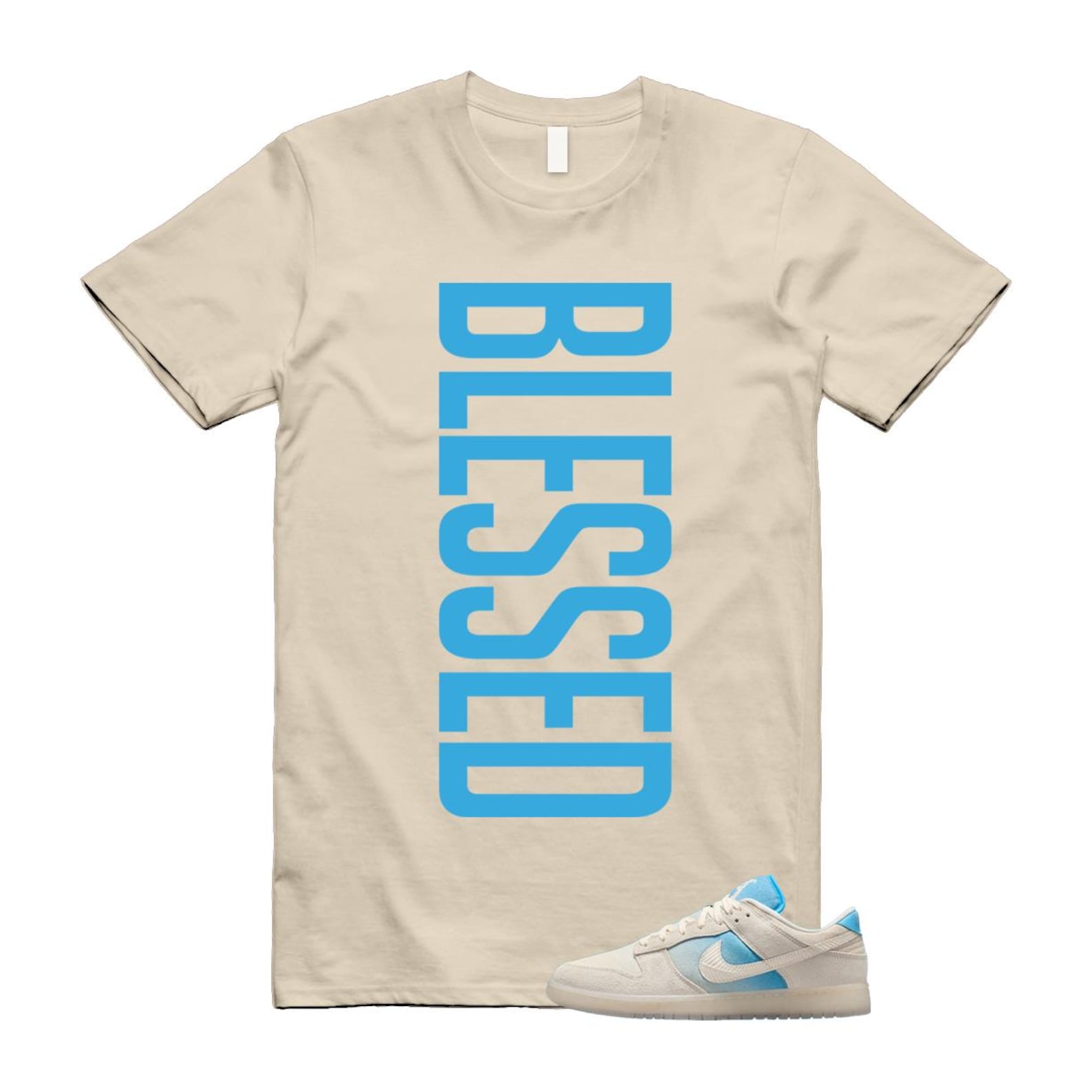Dunk LA Sail Pale Ivory Baltic Blue SE T Shirt Match VERTBLS HQ3621-133 T-Shirt, Sneaker Match Tee
