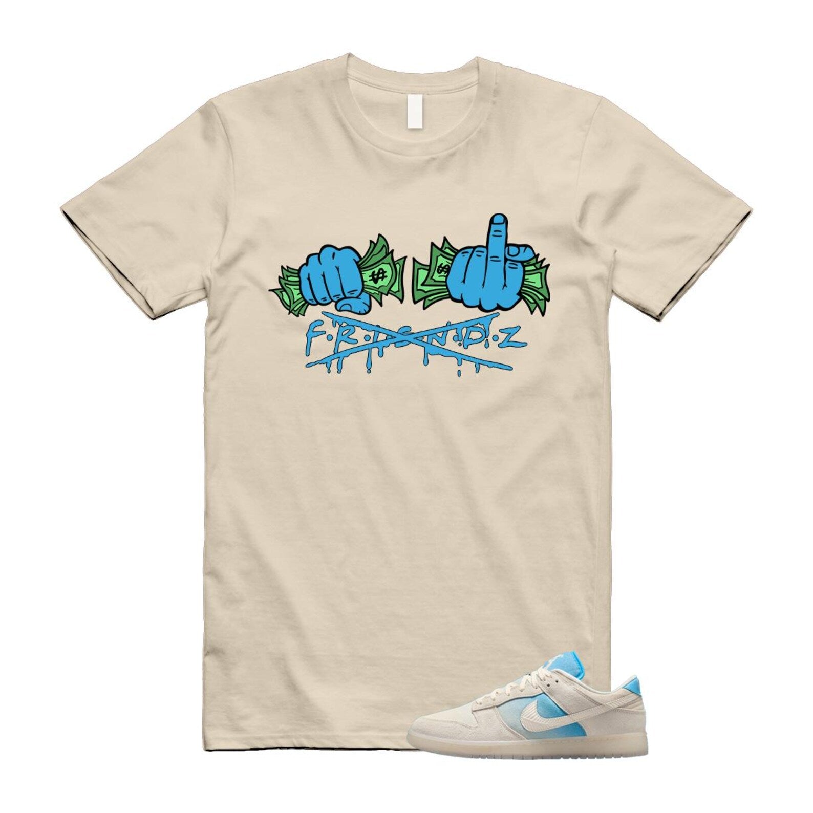 Dunk LA Sail Pale Ivory Baltic Blue SE T Shirt Match FRIENDZ HQ3621-133 T-Shirt, Sneaker Match Tee
