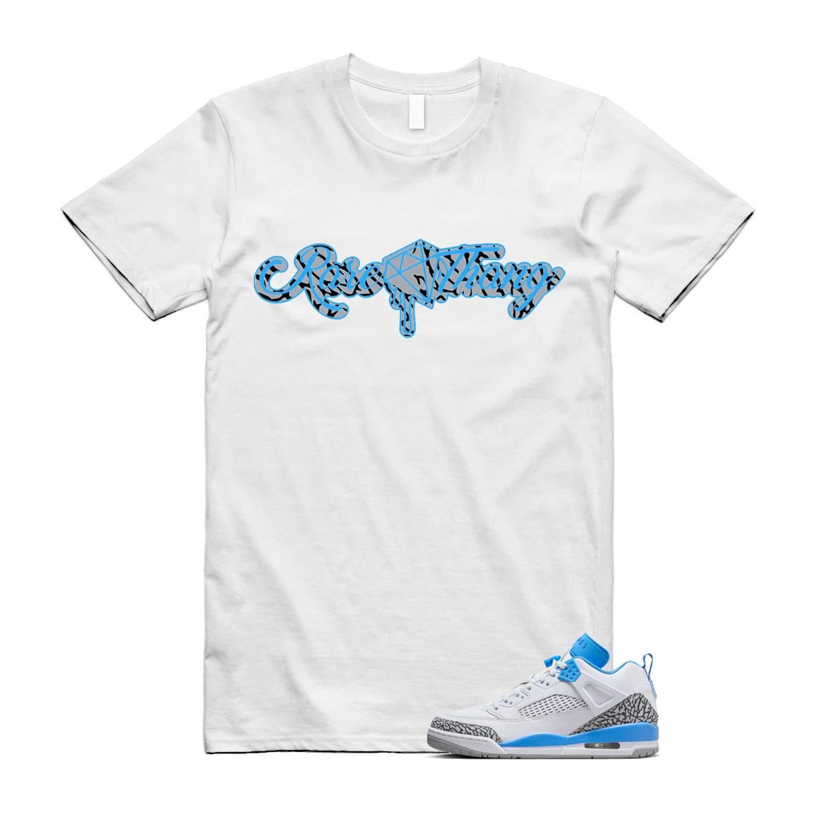 Spizike UNC University Blue White Wolf Grey Anthracite Low T Shirt Match RARE FQ1759-141 T-Shirt, Sneaker Match Tee