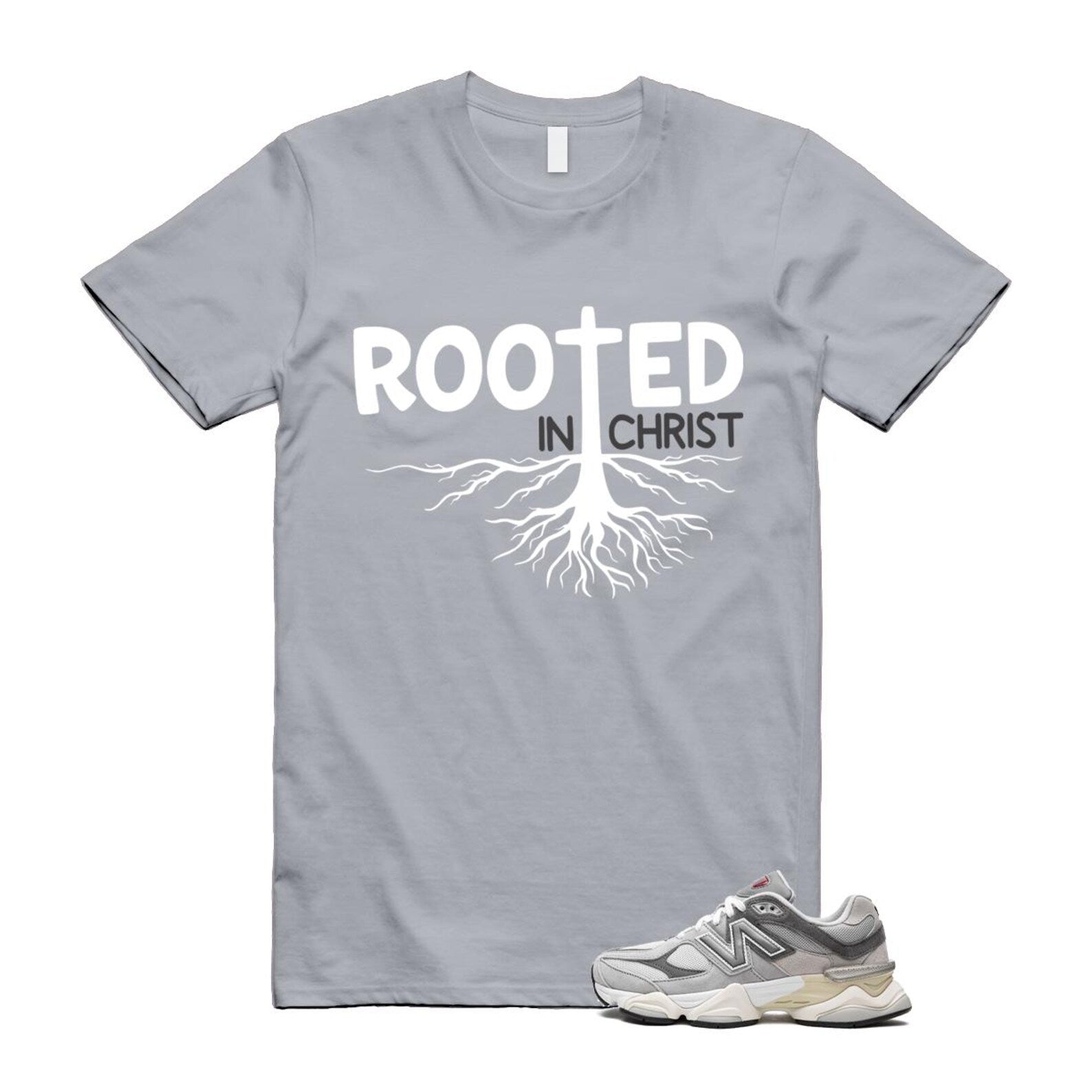 9060 Rain Cloud Grey Castlerock T Shirt Match ROOTED U9060GRY T-Shirt, Sneaker Match Tee