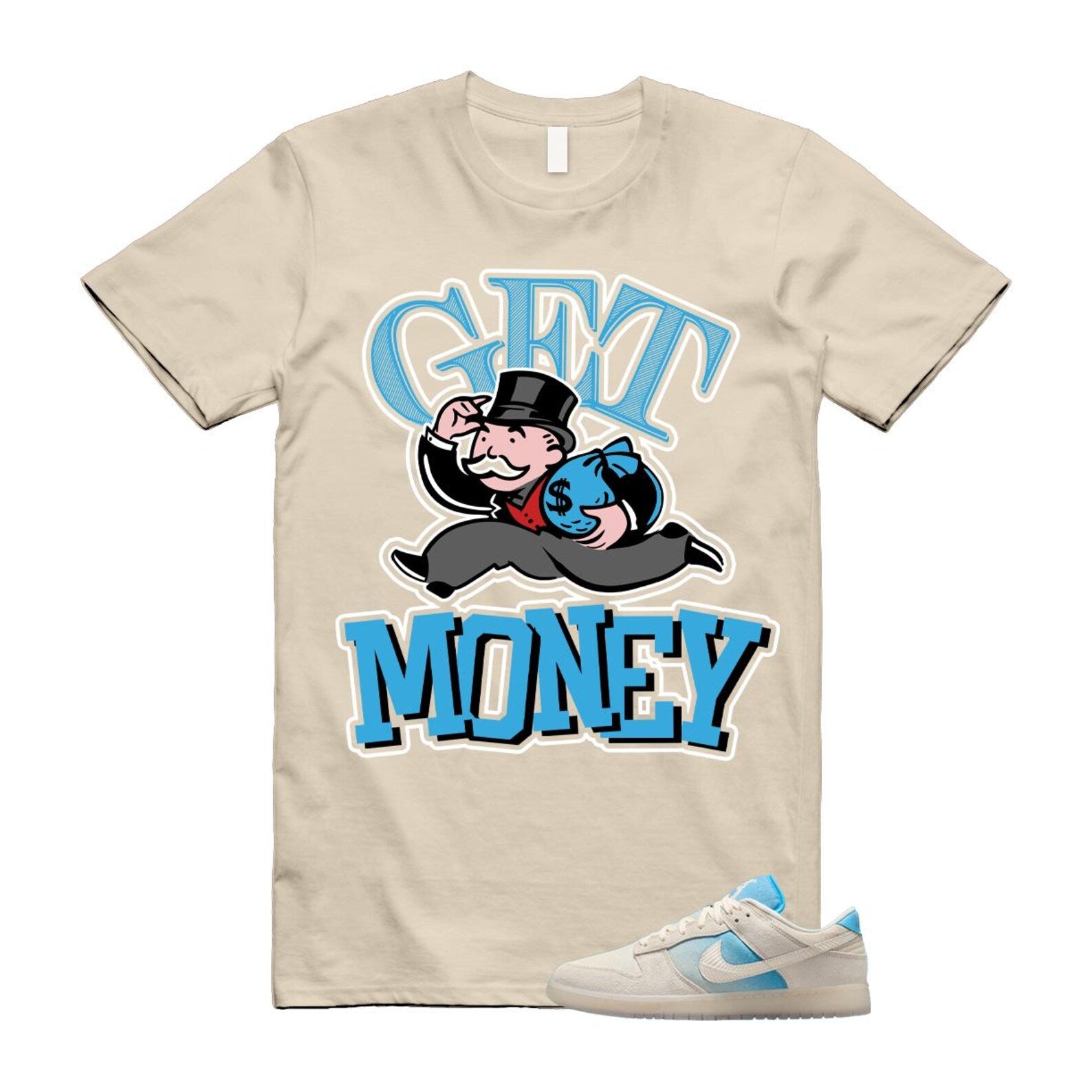 Dunk LA Sail Pale Ivory Baltic Blue SE T Shirt Match GM HQ3621-133 T-Shirt, Sneaker Match Tee