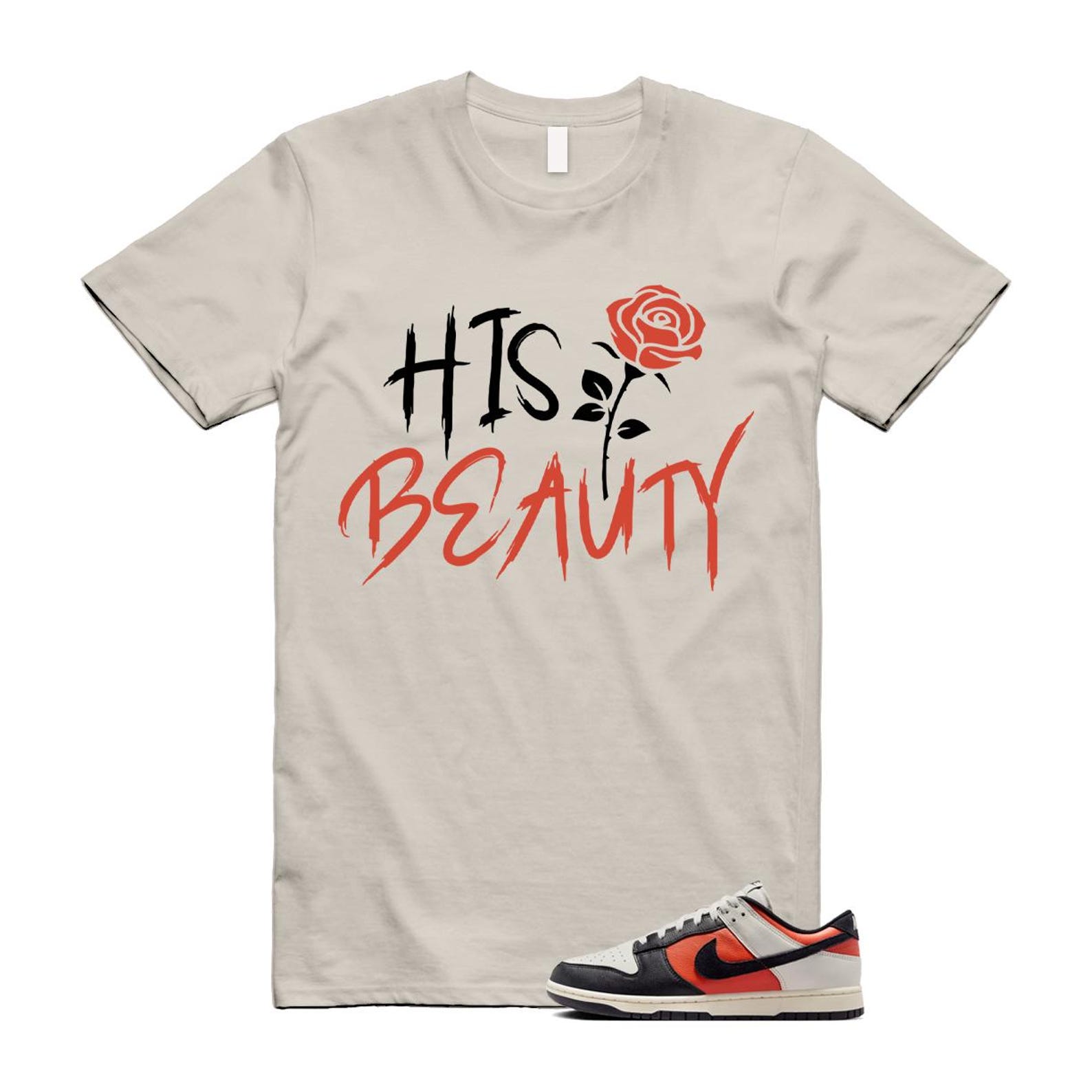 Dunk Vintage Coral Pale Ivory Phantom Black Low T Shirt Match BEAUTY HQ4988-030 T-Shirt, Sneaker Match Tee