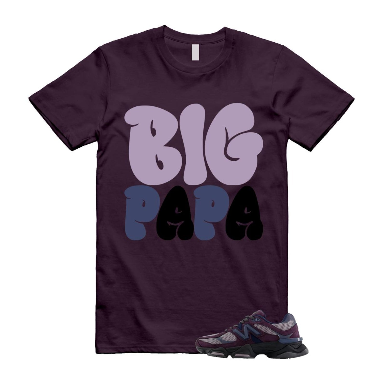 9060 Plum Brown Ice Wine Dark Arctic Grey T Shirt Match PAPA U9060RFC T-Shirt, Sneaker Match Tee