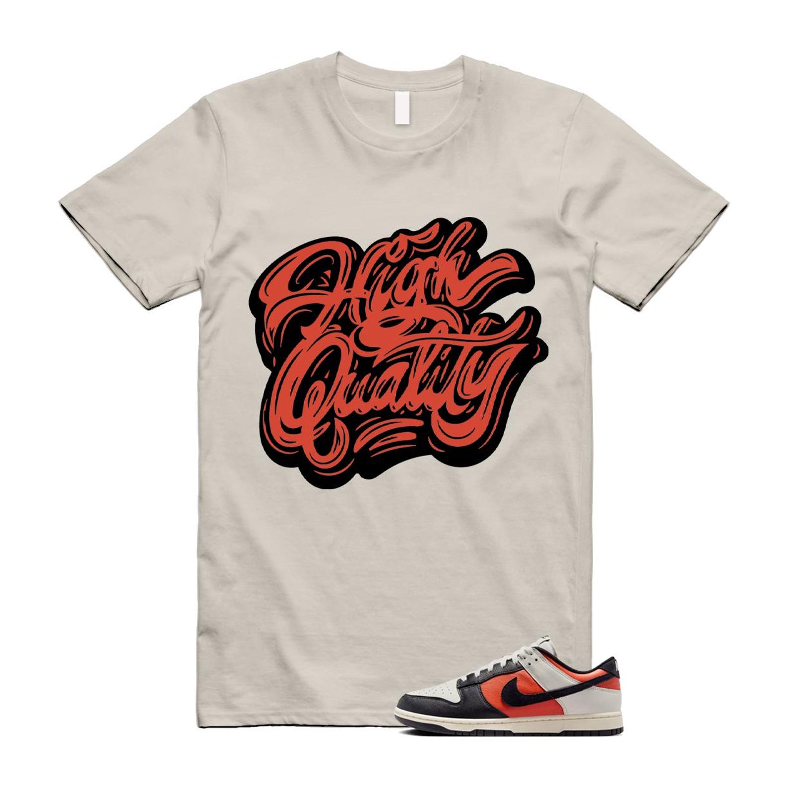 Dunk Vintage Coral Pale Ivory Phantom Black Low T Shirt Match HIGH HQ4988-030 T-Shirt, Sneaker Match Tee