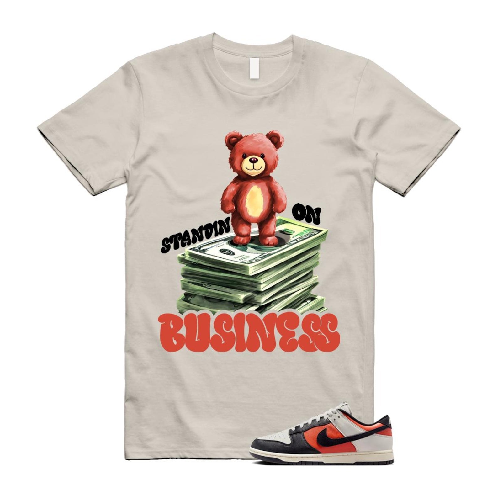 Dunk Vintage Coral Pale Ivory Phantom Black Low T Shirt Match SB2 HQ4988-030 T-Shirt, Sneaker Match Tee