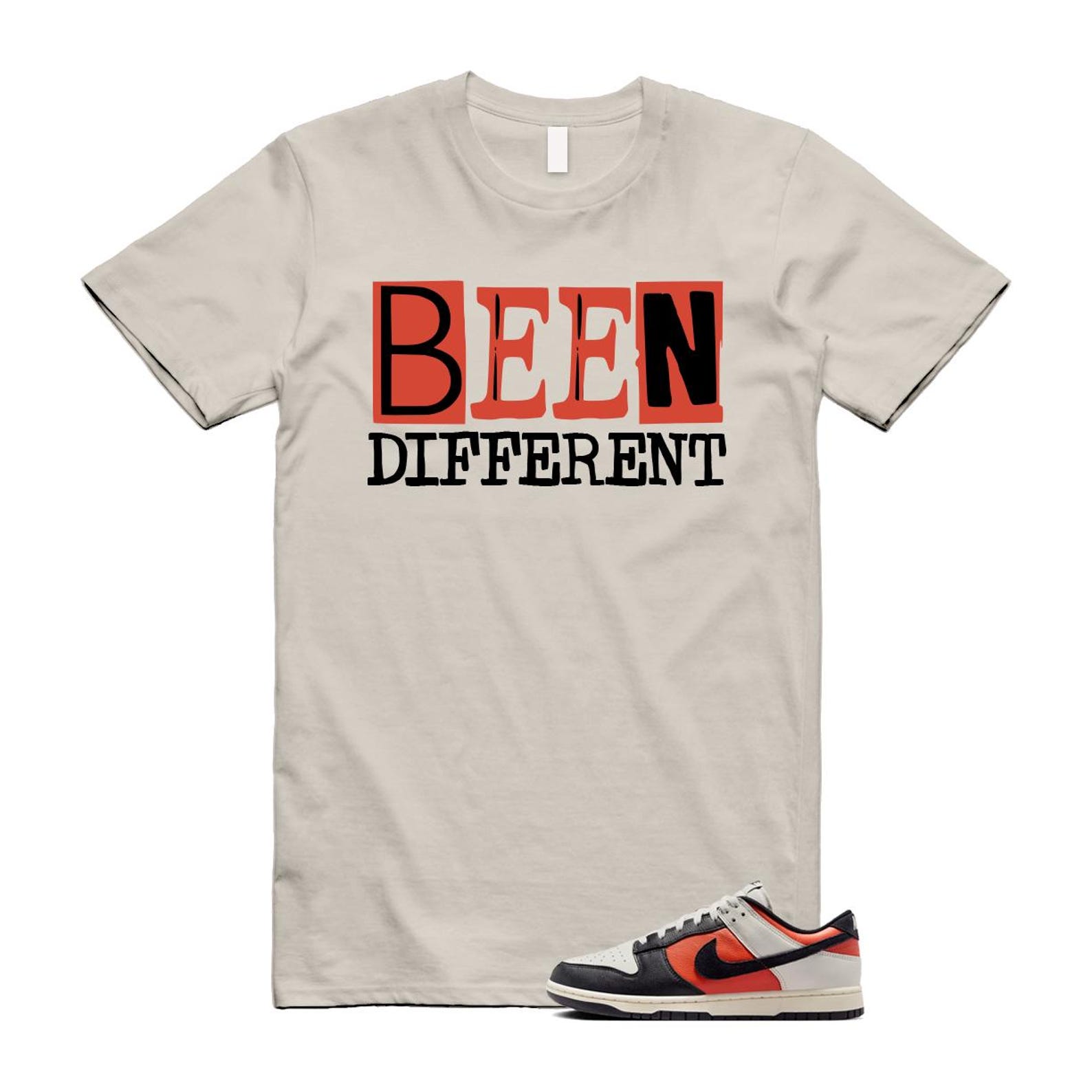 Dunk Vintage Coral Pale Ivory Phantom Black Low T Shirt Match BEEN HQ4988-030 T-Shirt, Sneaker Match Tee