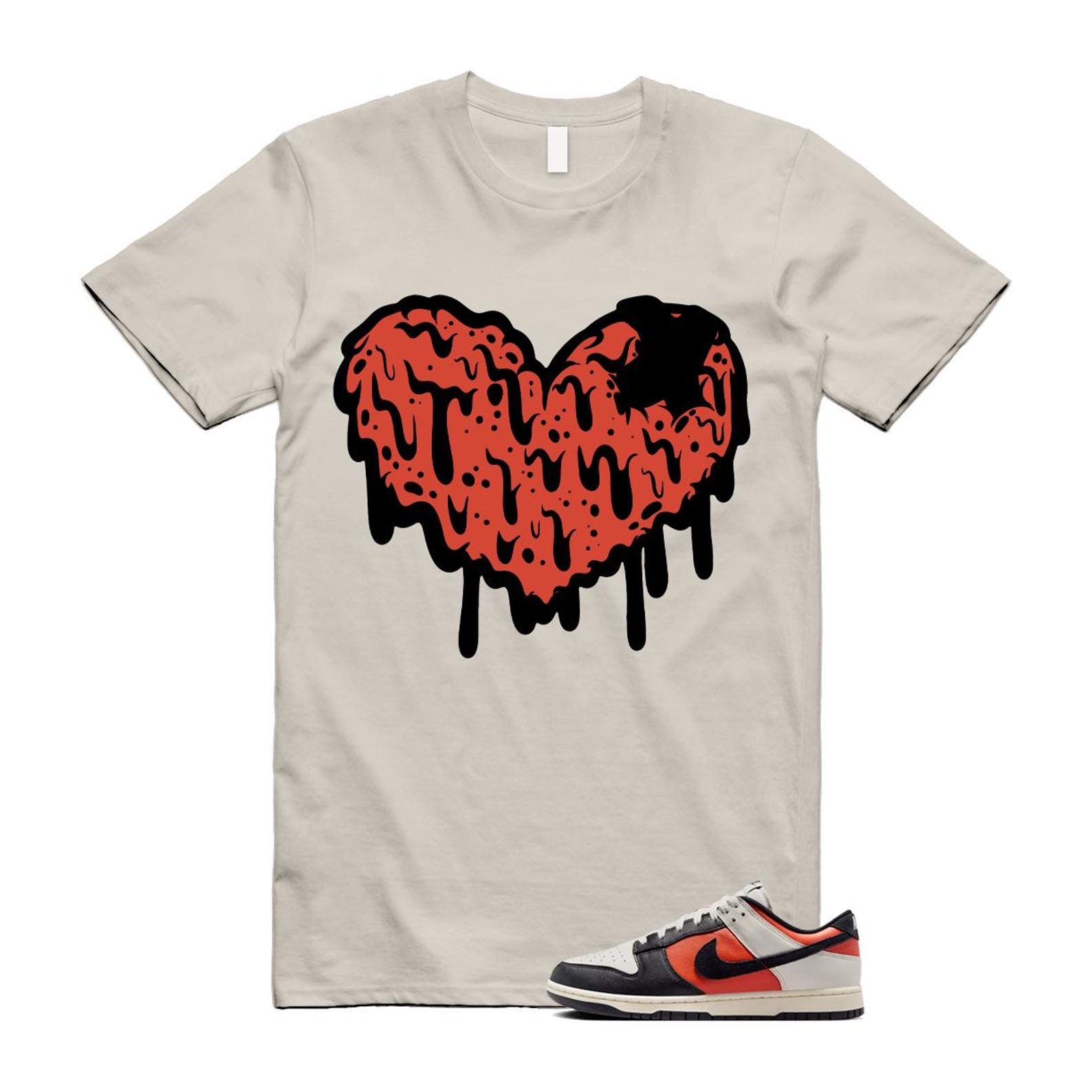 Dunk Vintage Coral Pale Ivory Phantom Black Low T Shirt Match DRHRT HQ4988-030 T-Shirt, Sneaker Match Tee