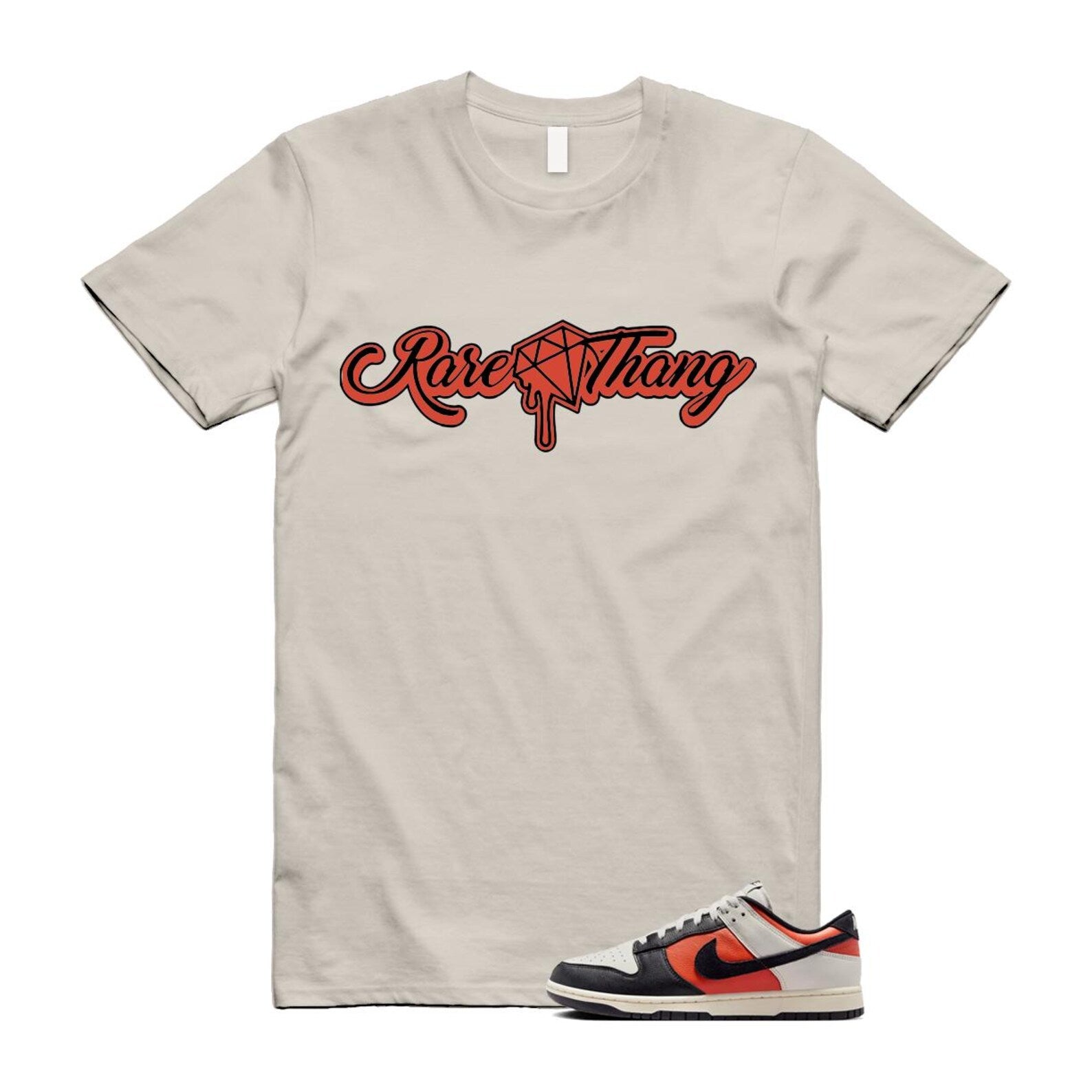 Dunk Vintage Coral Pale Ivory Phantom Black Low T Shirt Match RARE HQ4988-030 T-Shirt, Sneaker Match Tee