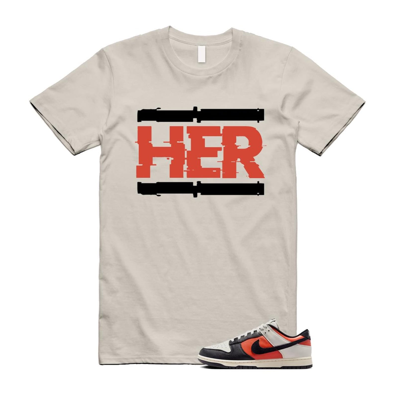 Dunk Vintage Coral Pale Ivory Phantom Black Low T Shirt Match HER HQ4988-030 T-Shirt, Sneaker Match Tee