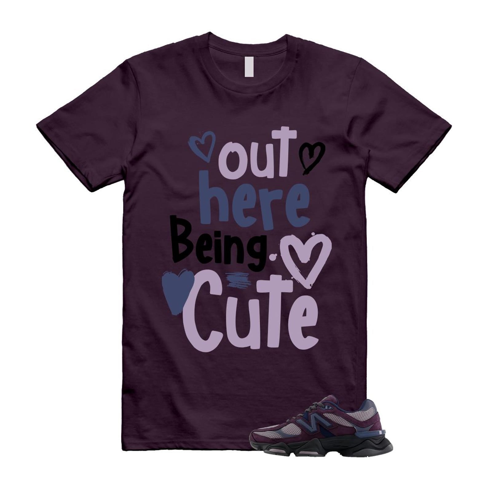 9060 Plum Brown Ice Wine Dark Arctic Grey T Shirt Match Out Here Being Cute U9060RFC T-Shirt, Sneaker Match Tee