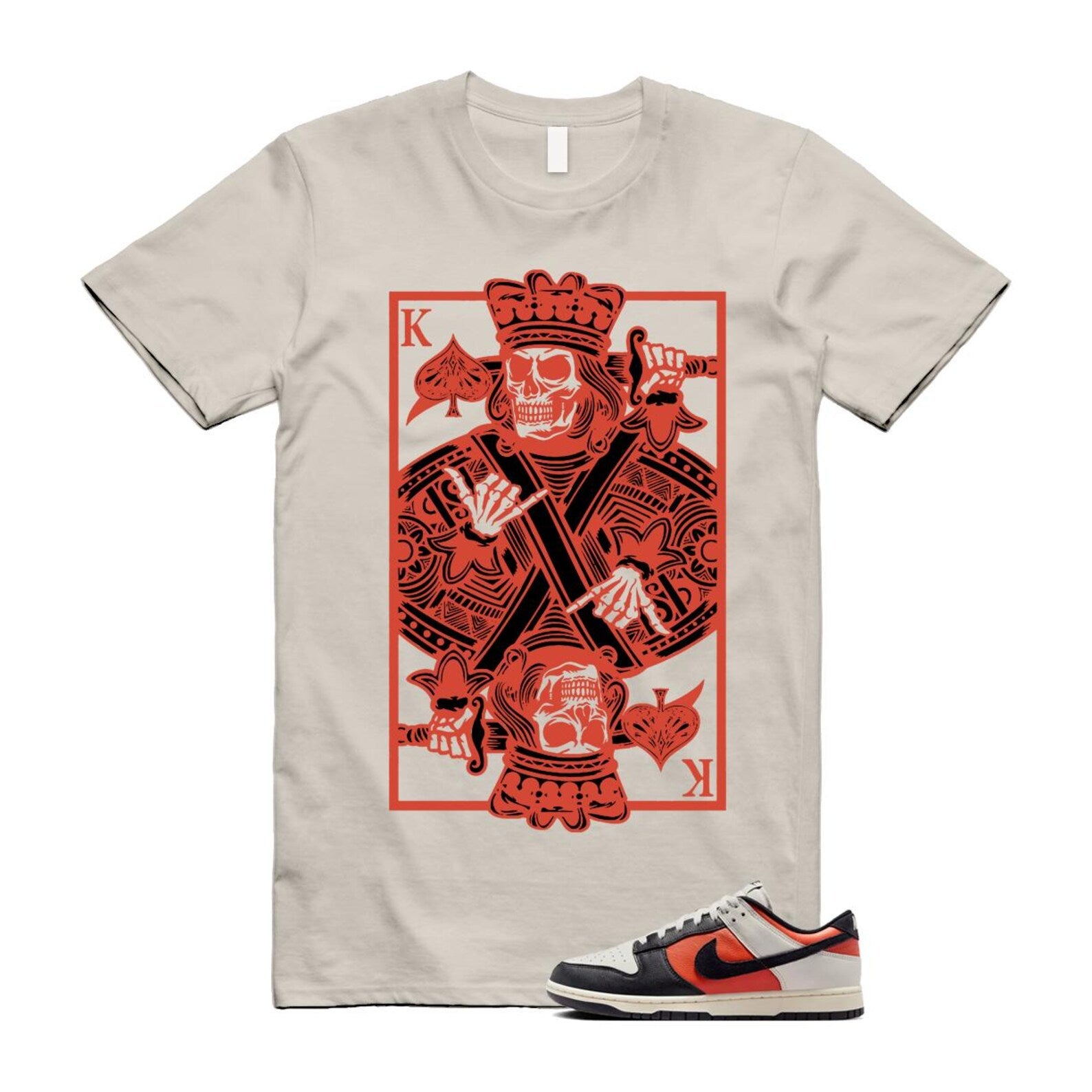 Dunk Vintage Coral Pale Ivory Phantom Black Low T Shirt Match KC HQ4988-030 T-Shirt, Sneaker Match Tee