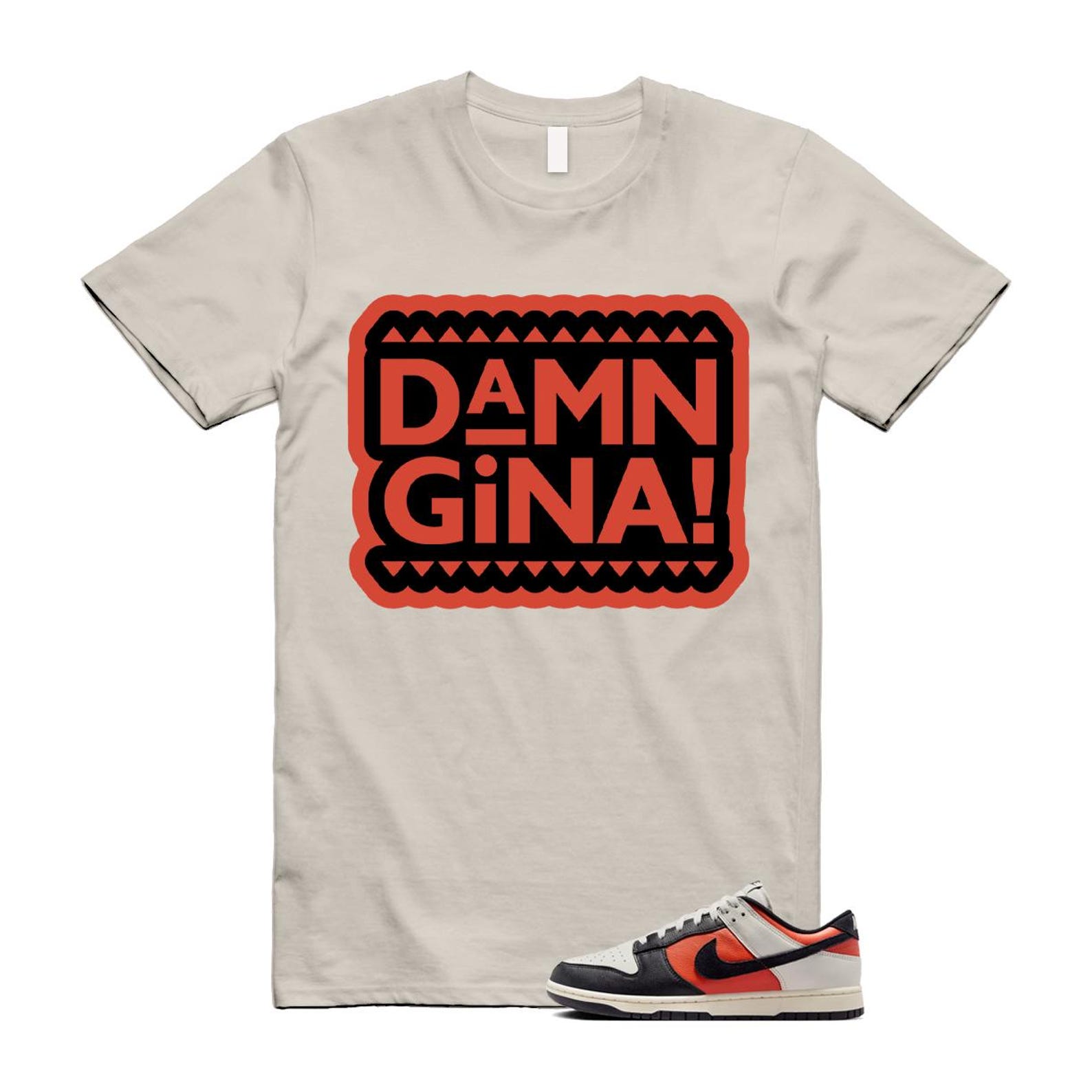 Dunk Vintage Coral Pale Ivory Phantom Black Low T Shirt Match GINA HQ4988-030 T-Shirt, Sneaker Match Tee