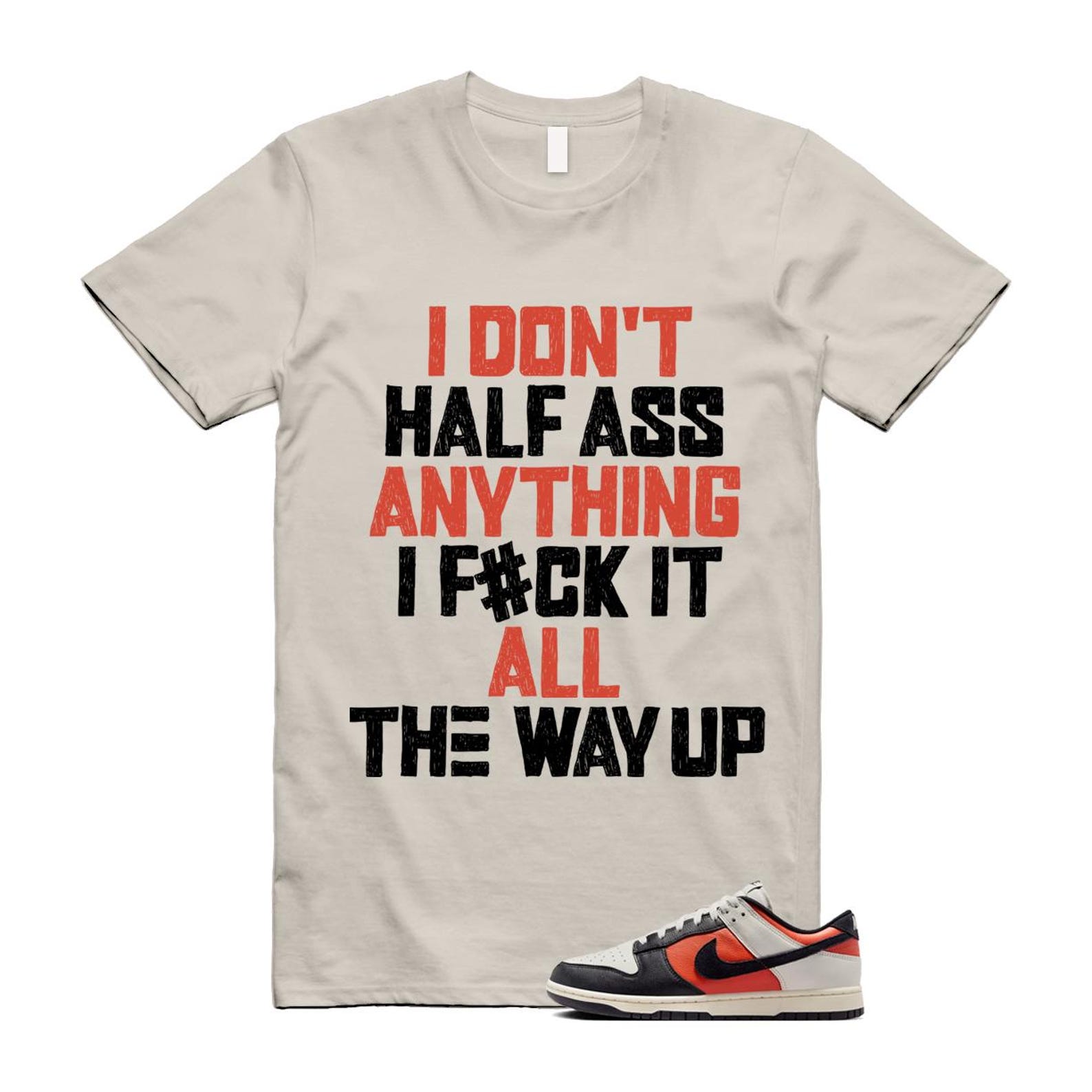 Dunk Vintage Coral Pale Ivory Phantom Black Low T Shirt Match HALF HQ4988-030 T-Shirt, Sneaker Match Tee