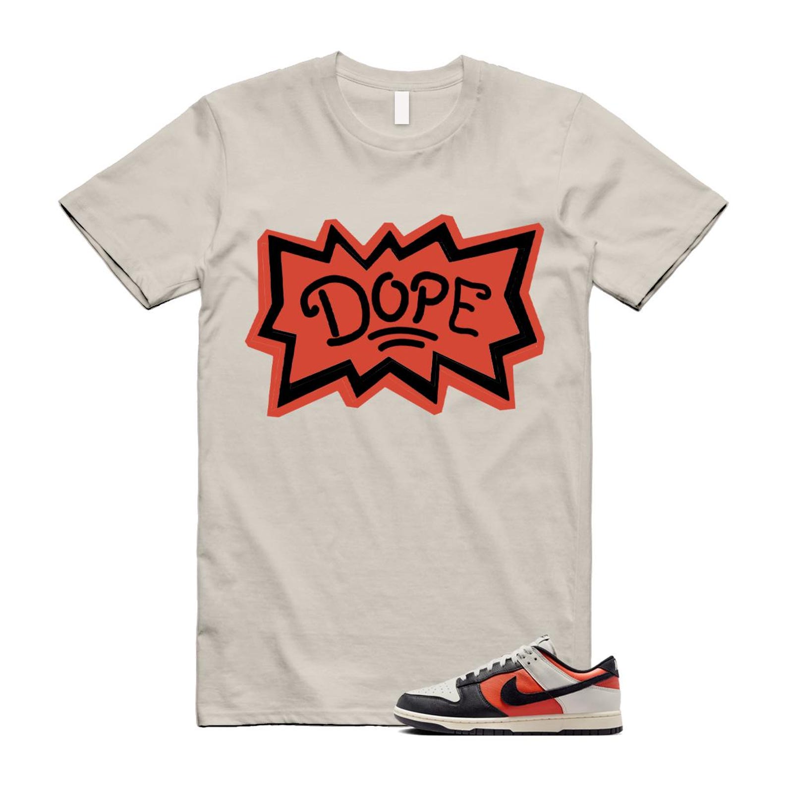 Dunk Vintage Coral Pale Ivory Phantom Black Low T Shirt Match DOPE HQ4988-030 T-Shirt, Sneaker Match Tee